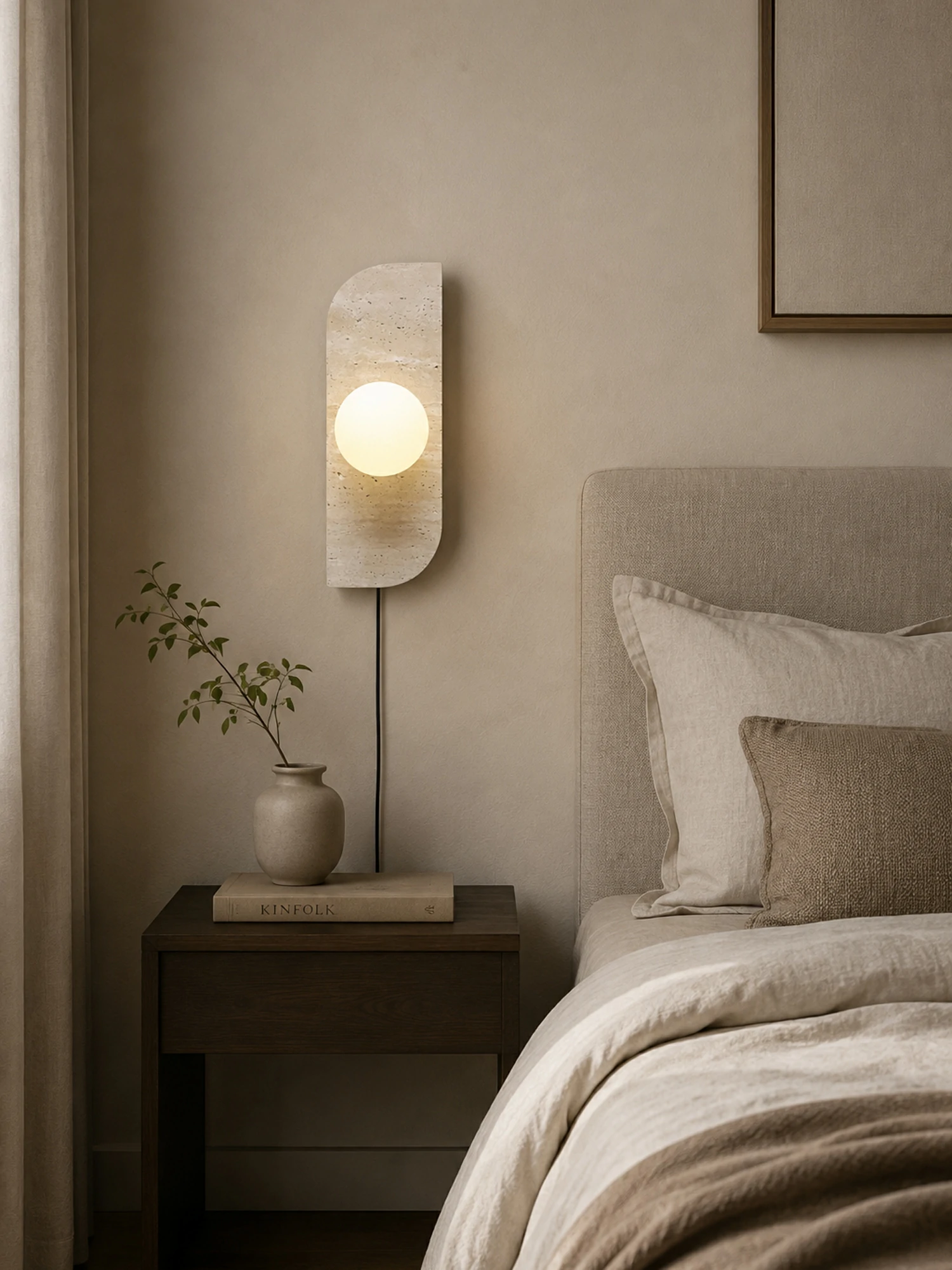Elysian Travertine Plug-in Wall Light - Image 13