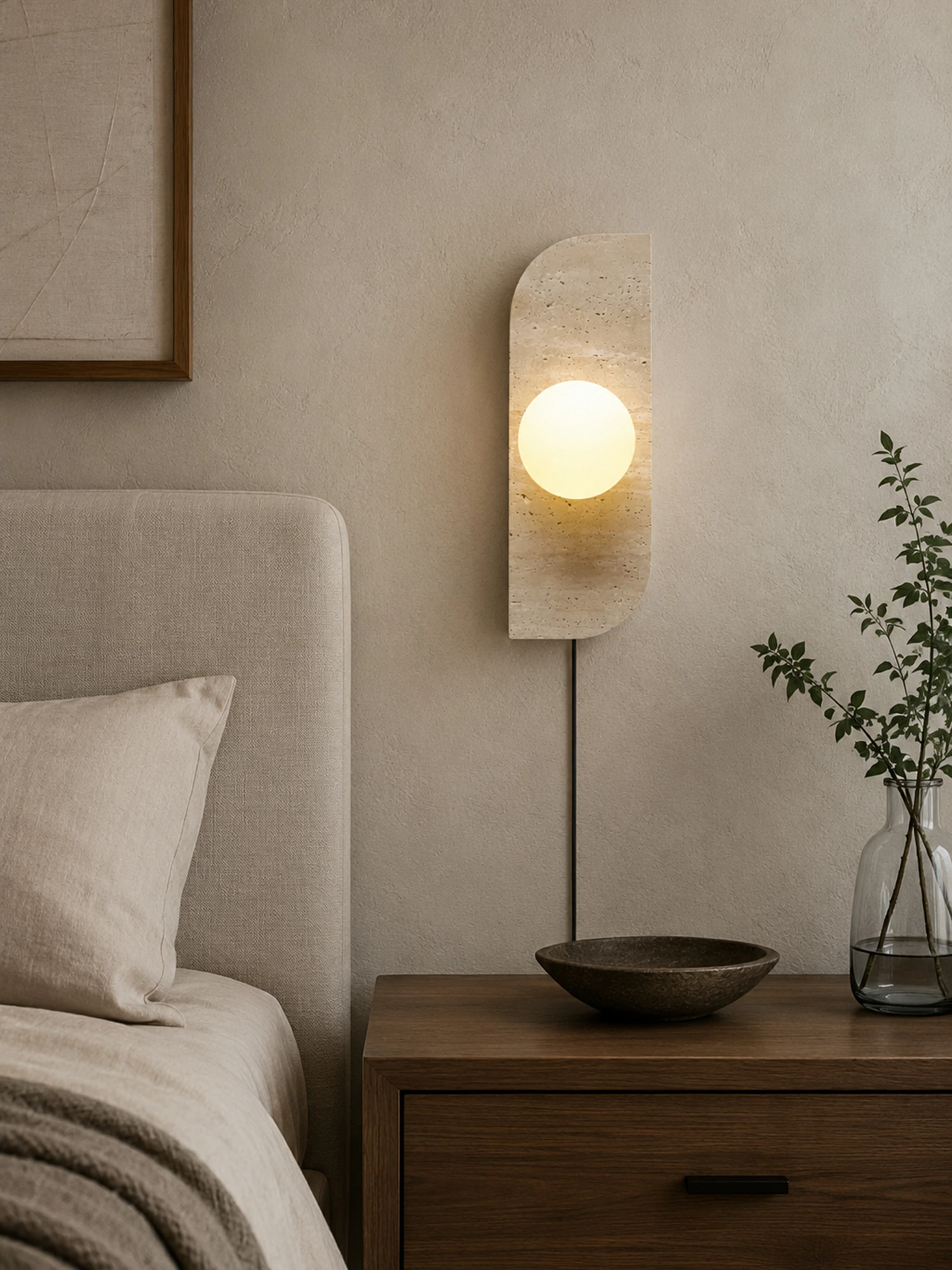 Elysian Travertine Plug-in Wall Light - Image 14