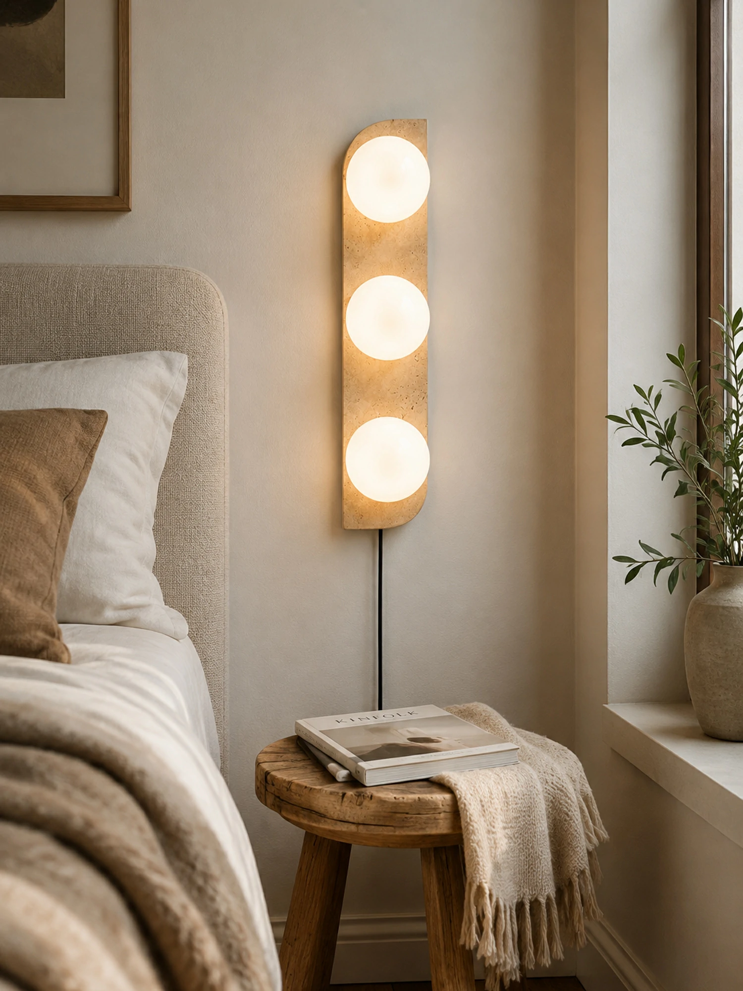 Elysian Travertine Plug-in Wall Light - Image 15