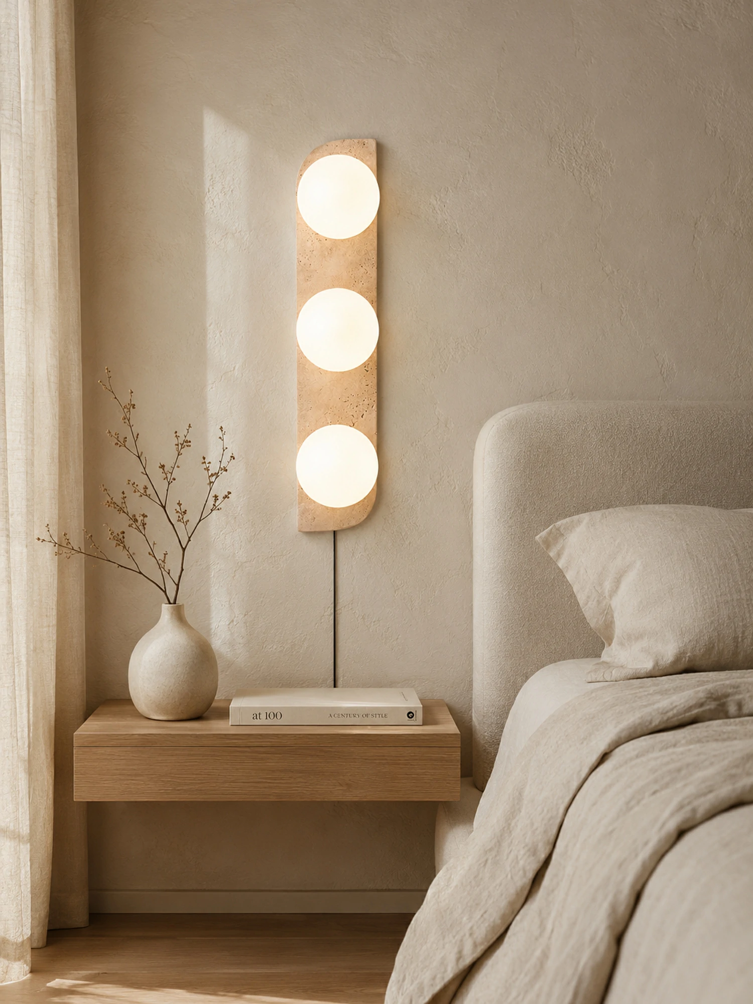Elysian Travertine Plug-in Wall Light - Image 3