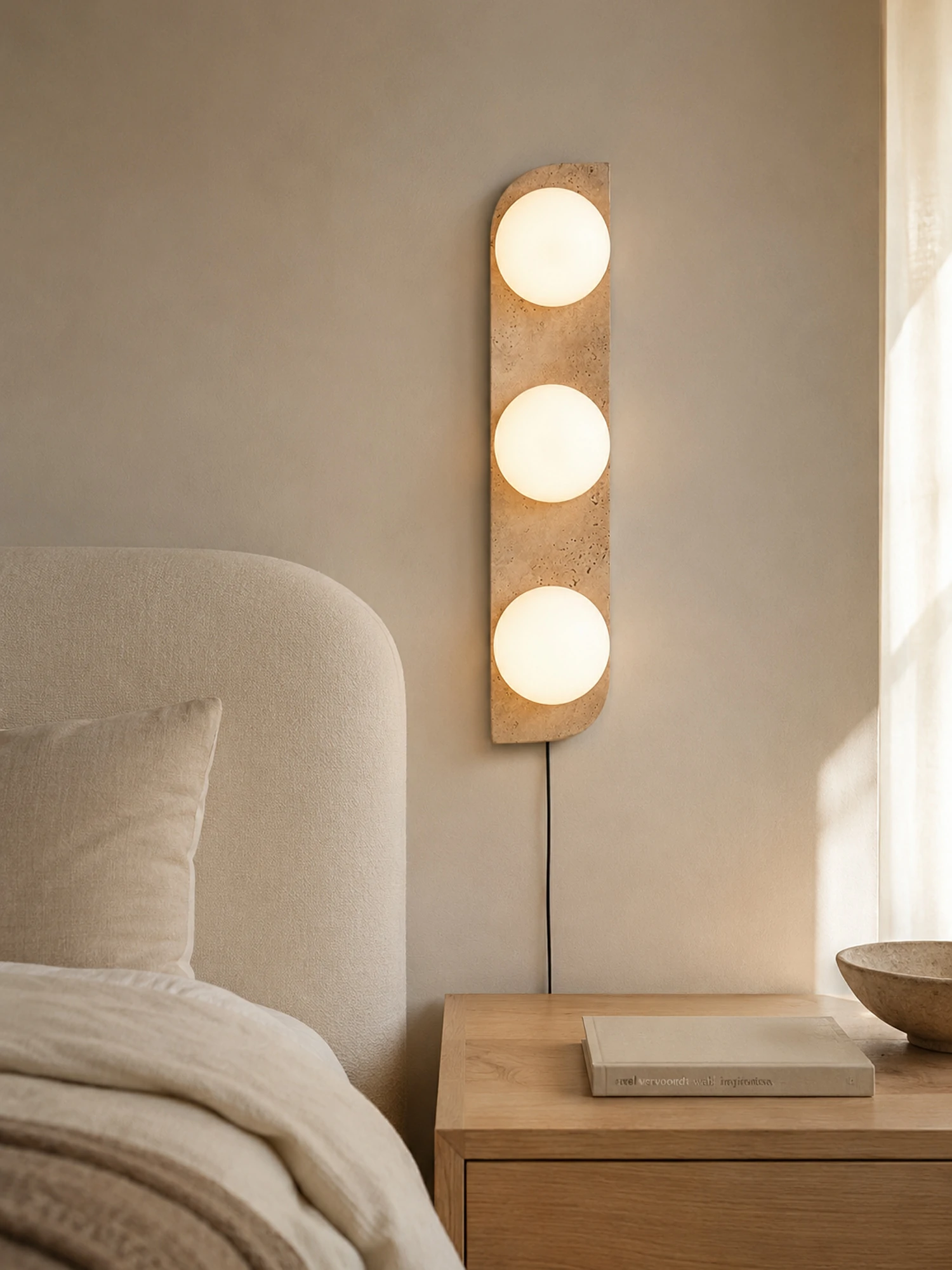 Elysian Travertine Plug-in Wall Light - Image 2