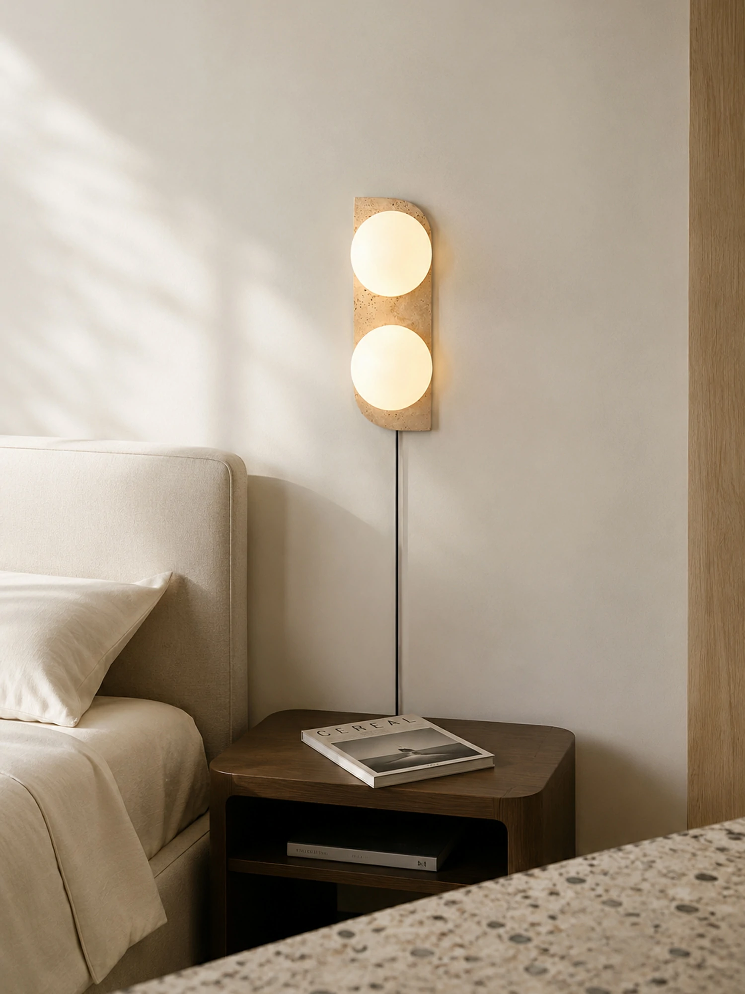 Elysian Travertine Plug-in Wall Light - Image 4
