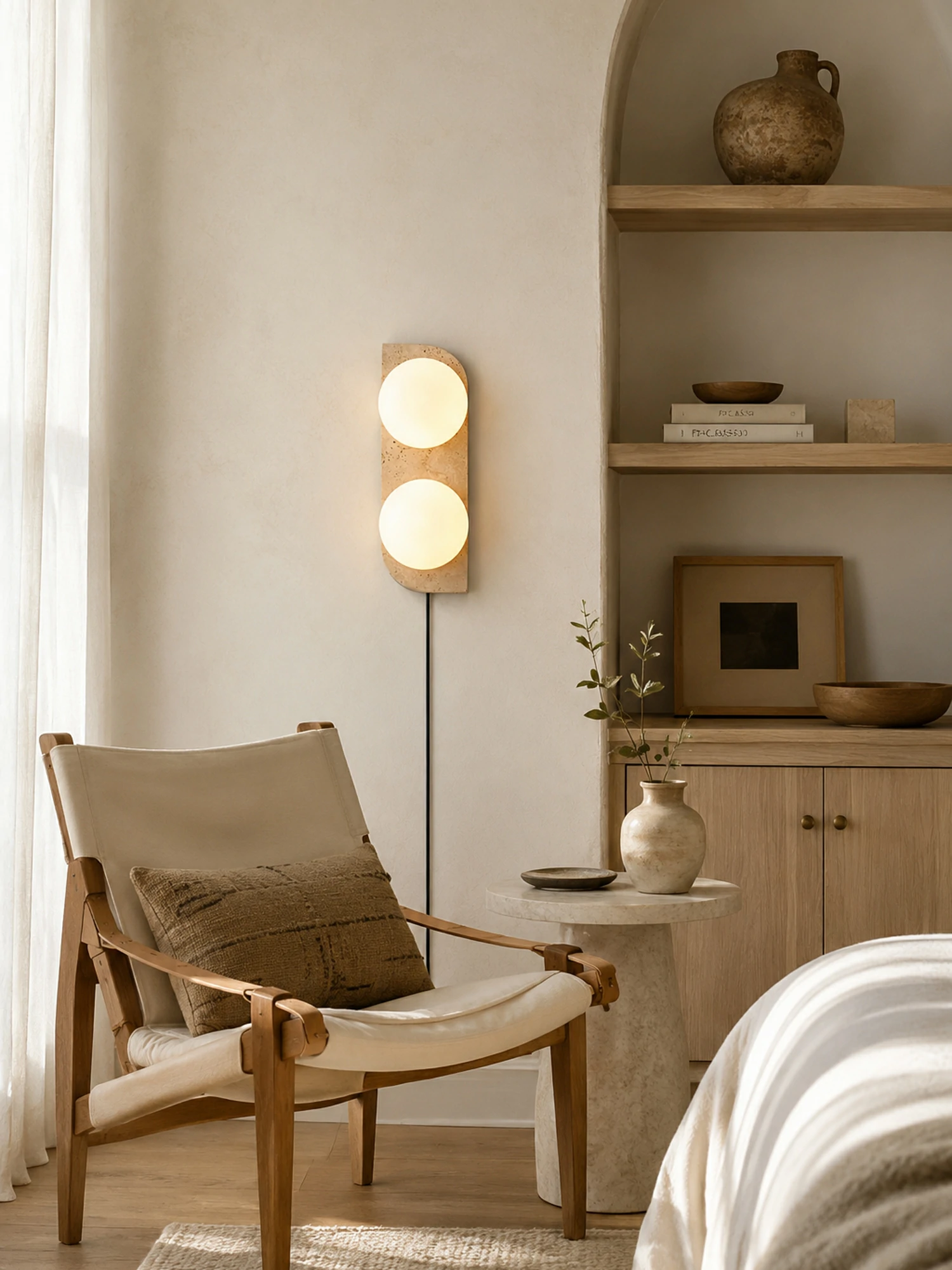 Elysian Travertine Plug-in Wall Light - Image 5