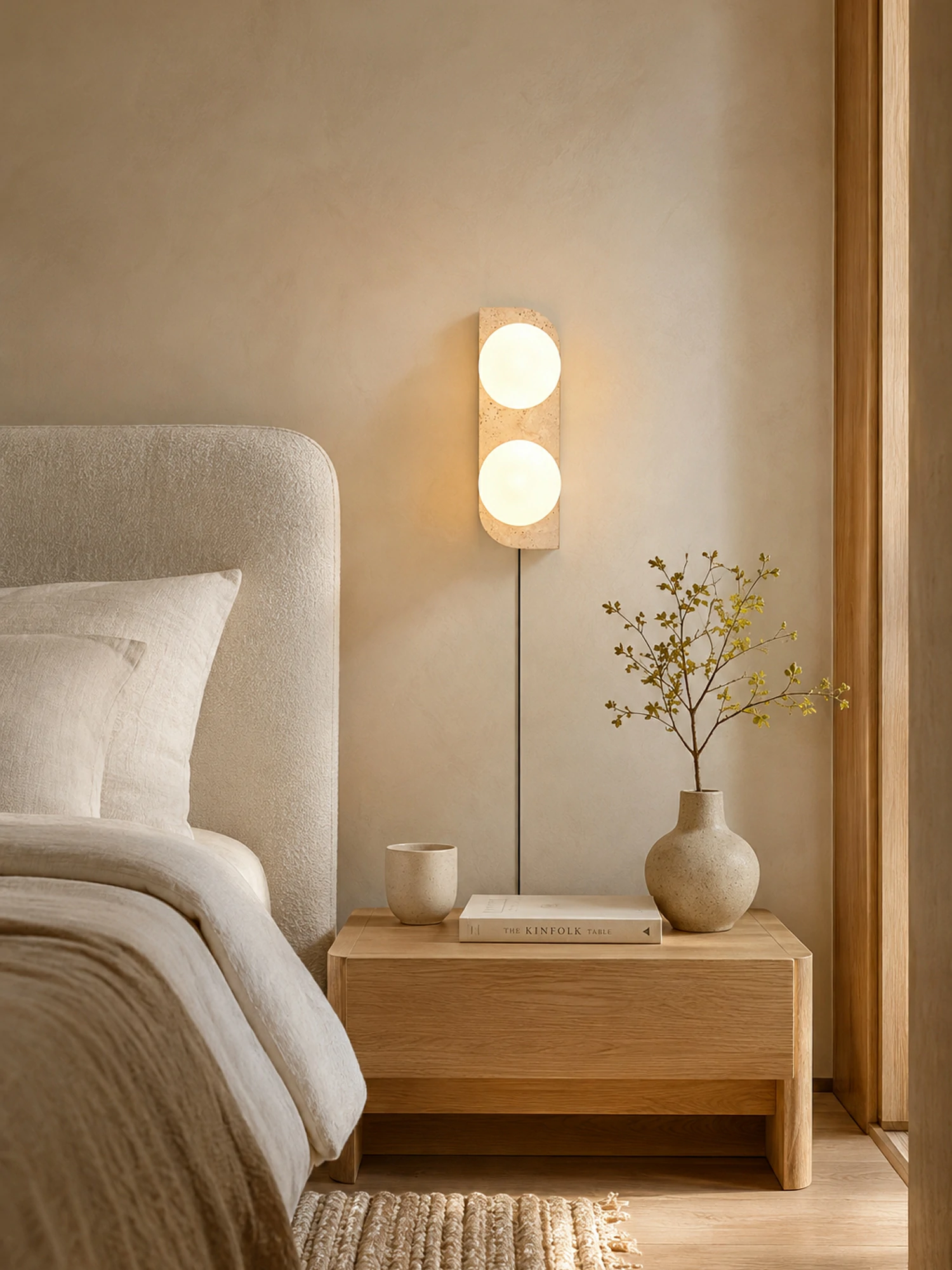 Elysian Travertine Plug-in Wall Light - Image 7