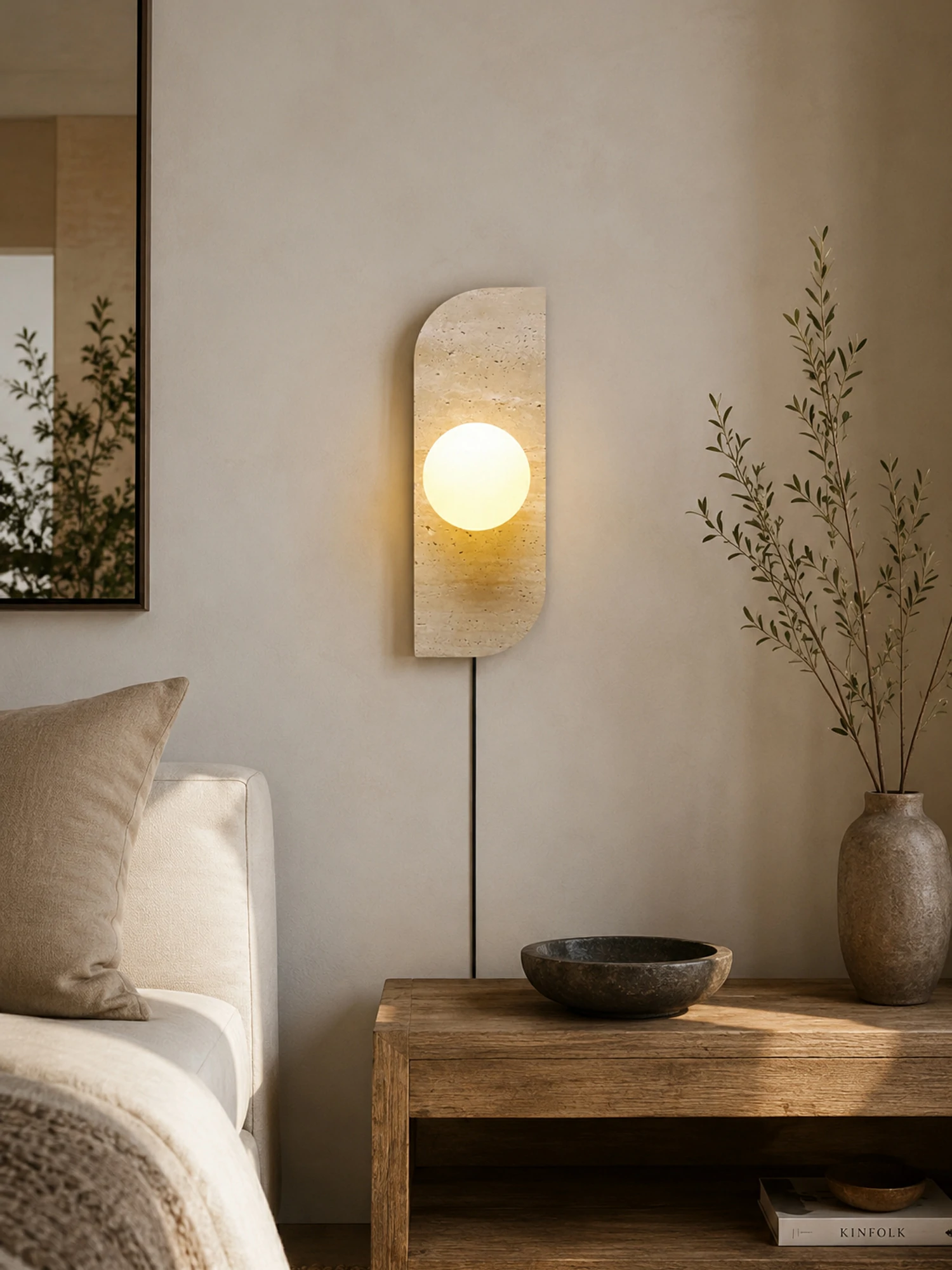 Elysian Travertine Plug-in Wall Light - Image 8