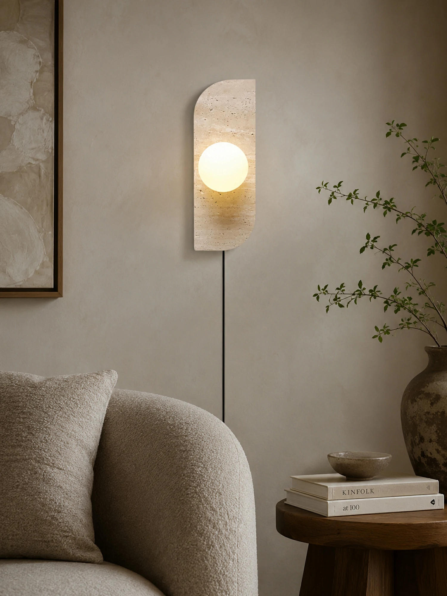 Elysian Travertine Plug-in Wall Light - Image 10