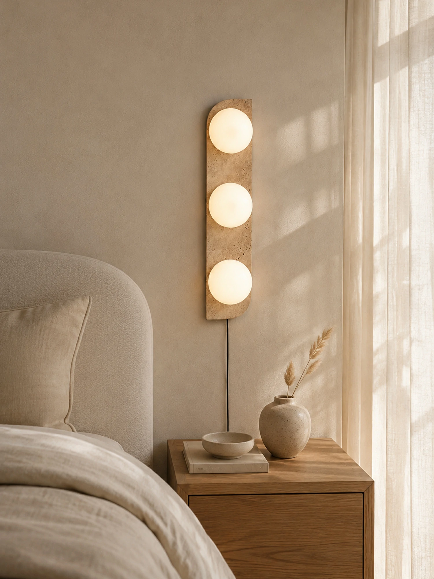 Elysian Travertine Plug-in Wall Light - Image 11