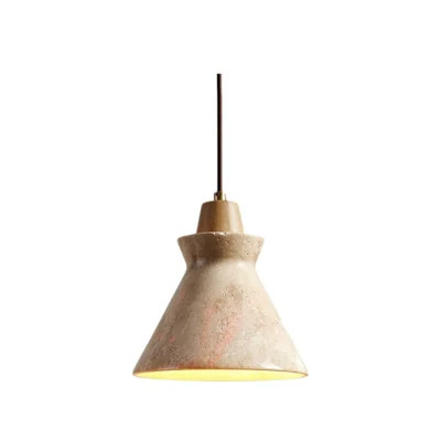 Ember Travertine Cone Pendant Lamp