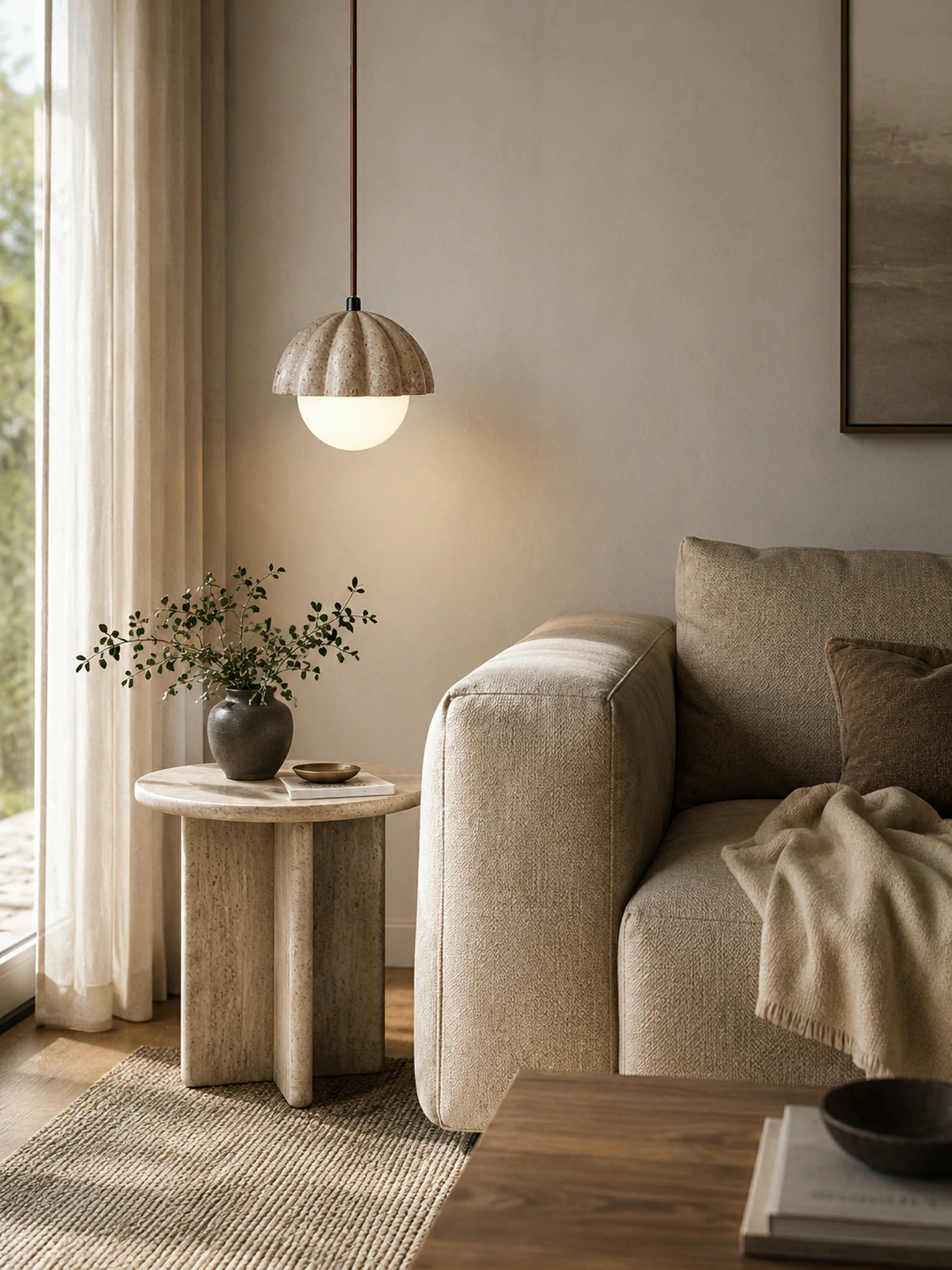 Fluted Orb Pendant Lamp - Image 7