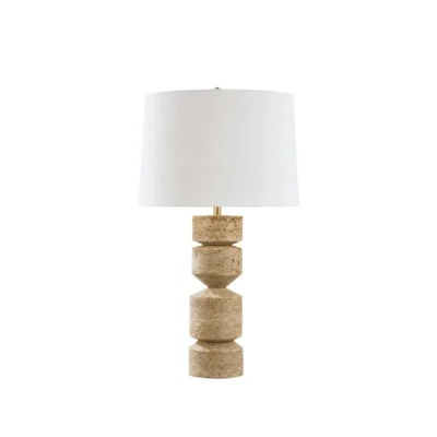 Geometric Travertine Table Lamp