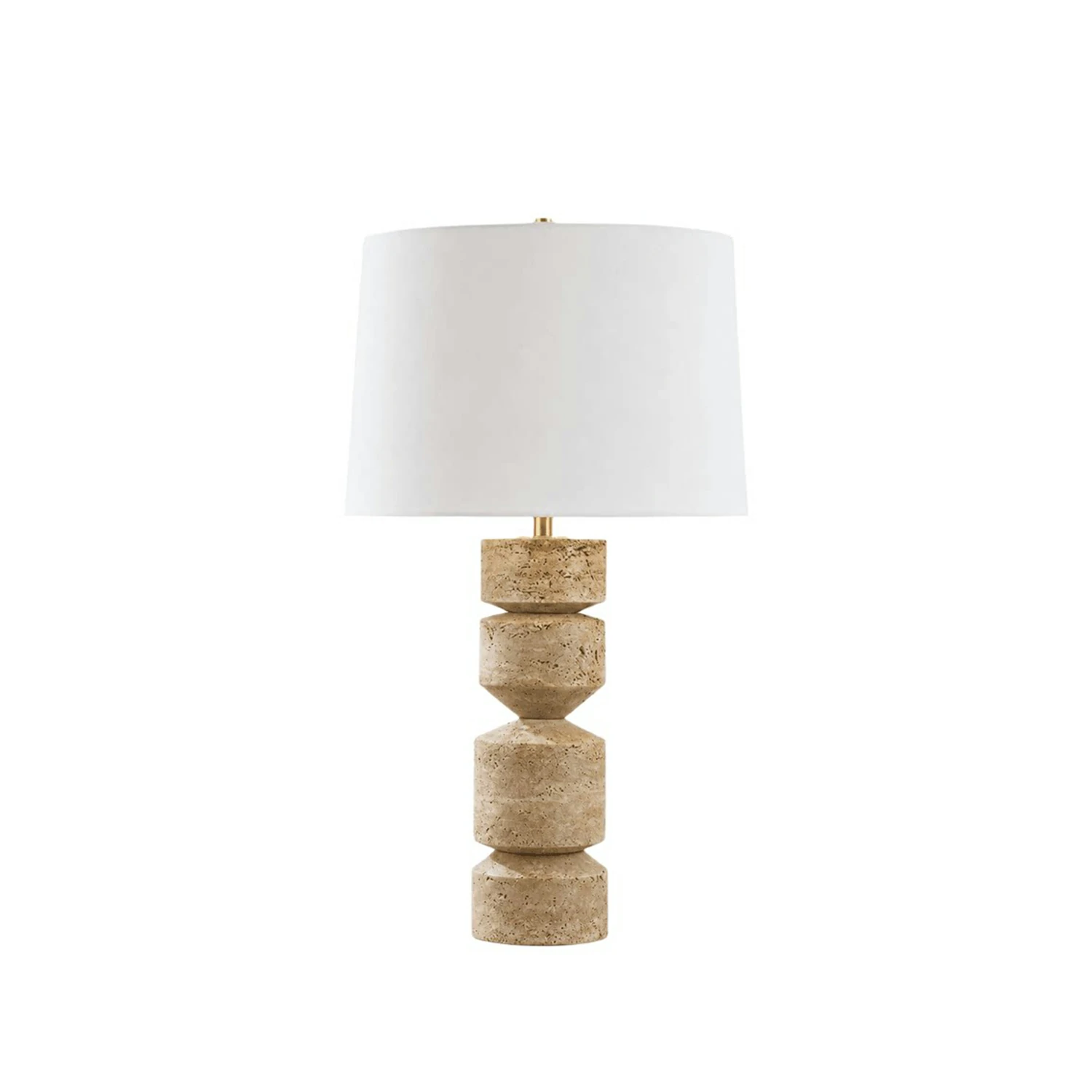 Geometric Travertine Table Lamp