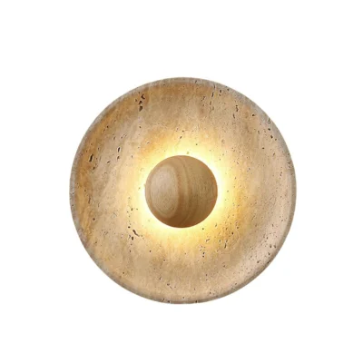 Halo Travertine Wall Light