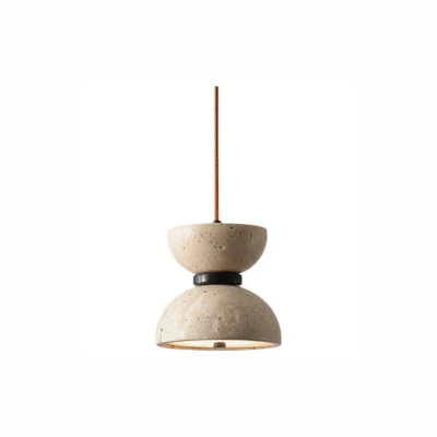 Hourglass Travertine Pendant Lamp