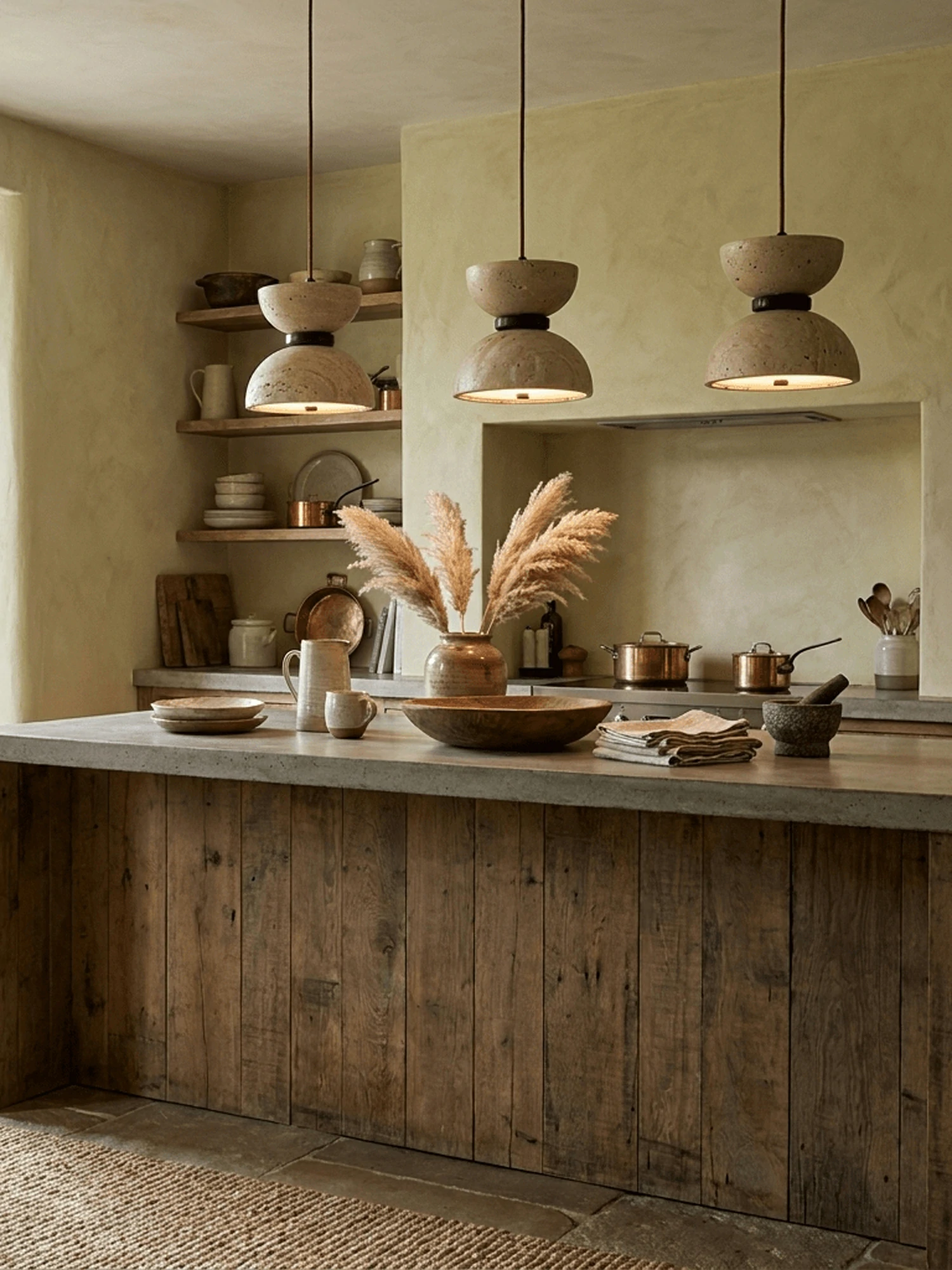 Hourglass Travertine Pendant Lamp - Image 12