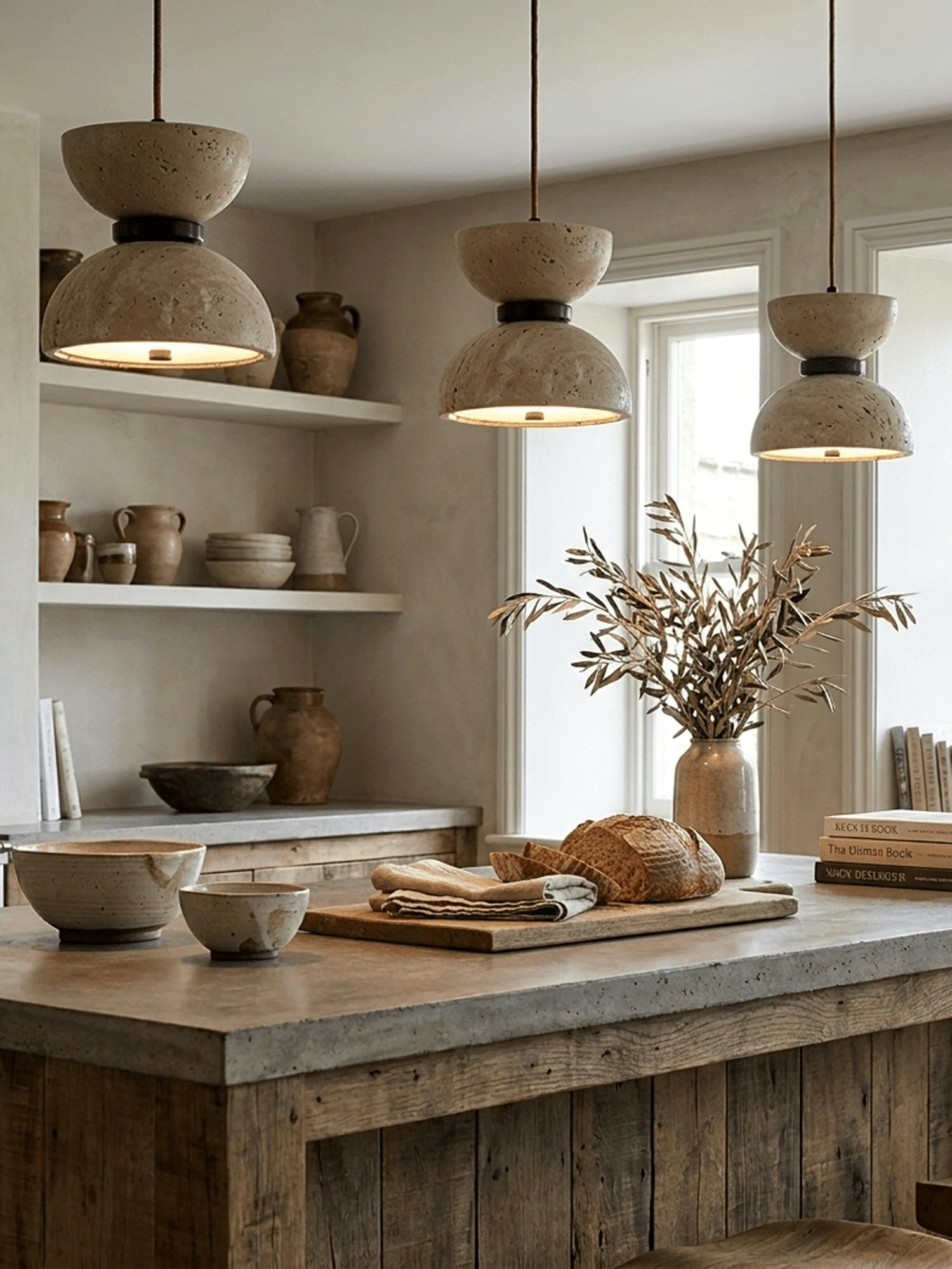 Hourglass Travertine Pendant Lamp - Image 10