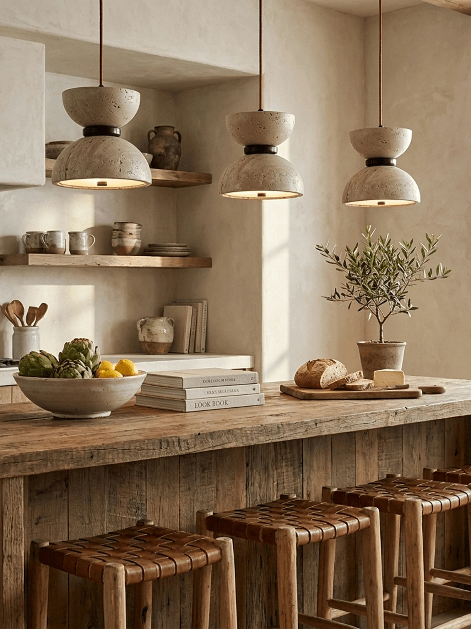 Hourglass Travertine Pendant Lamp - Image 11