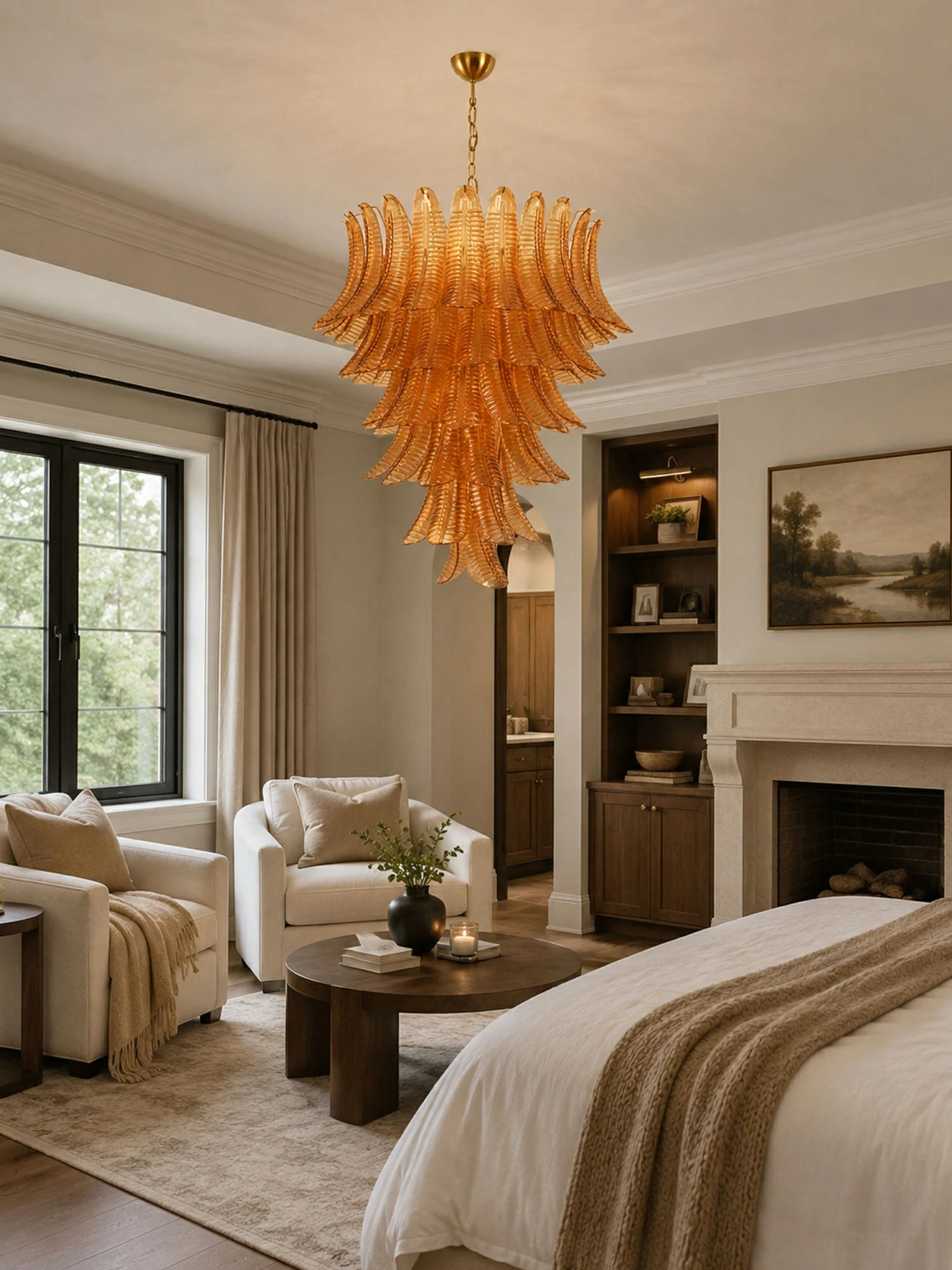 Amber Leaf Cascade Chandelier - Image 6