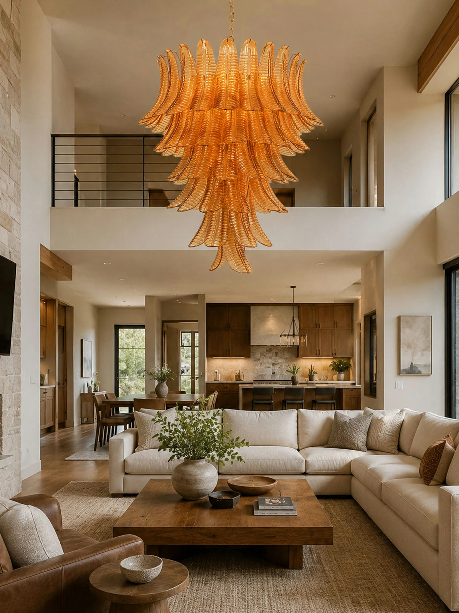 Amber Leaf Cascade Chandelier - Image 3