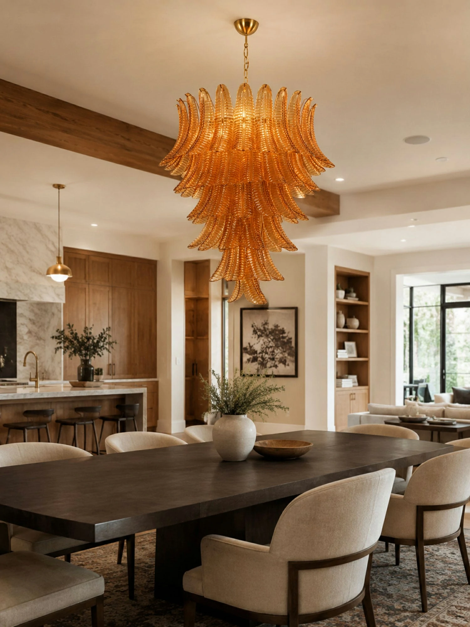 Amber Leaf Cascade Chandelier - Image 4
