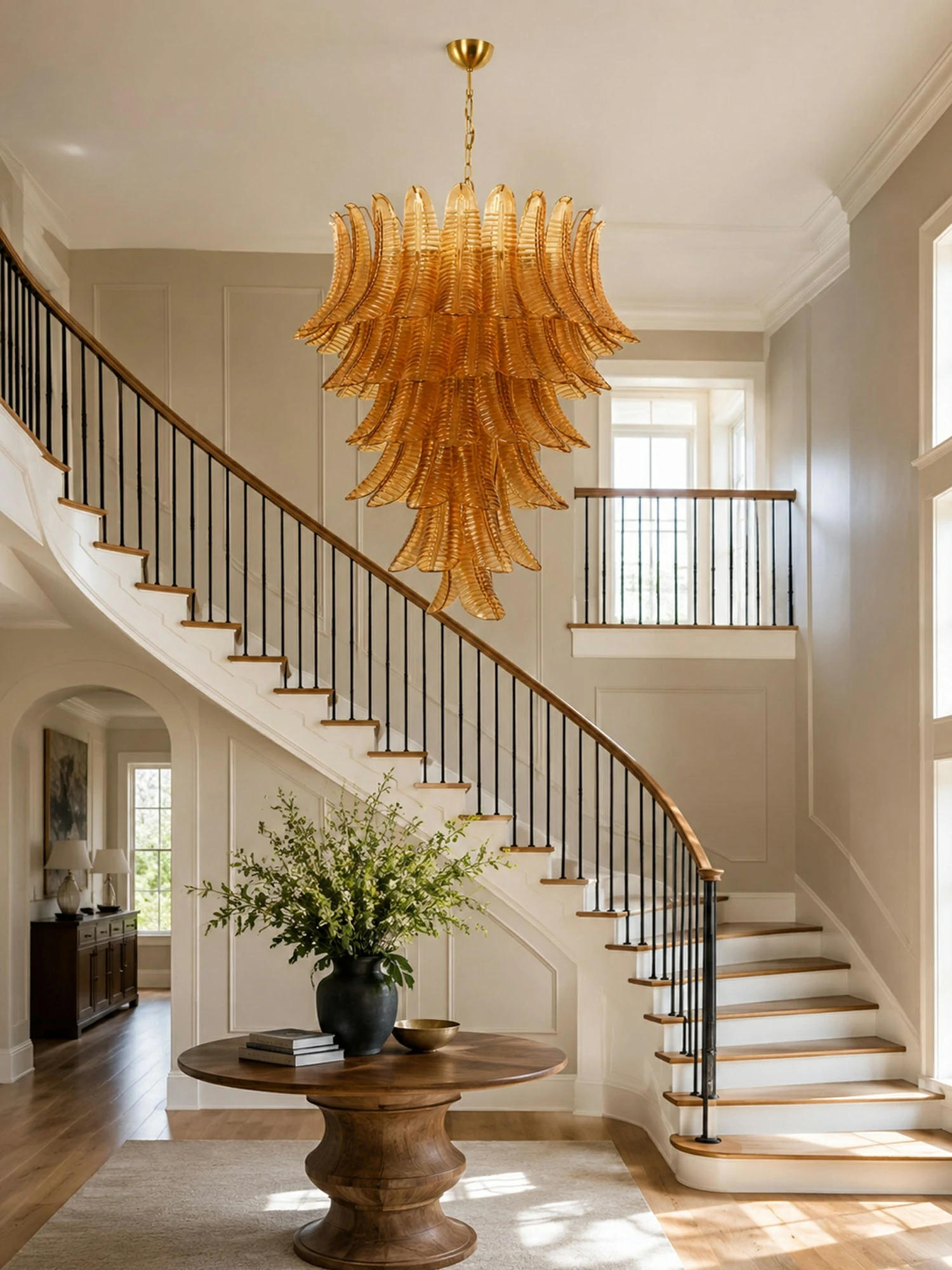 Amber Leaf Cascade Chandelier - Image 7