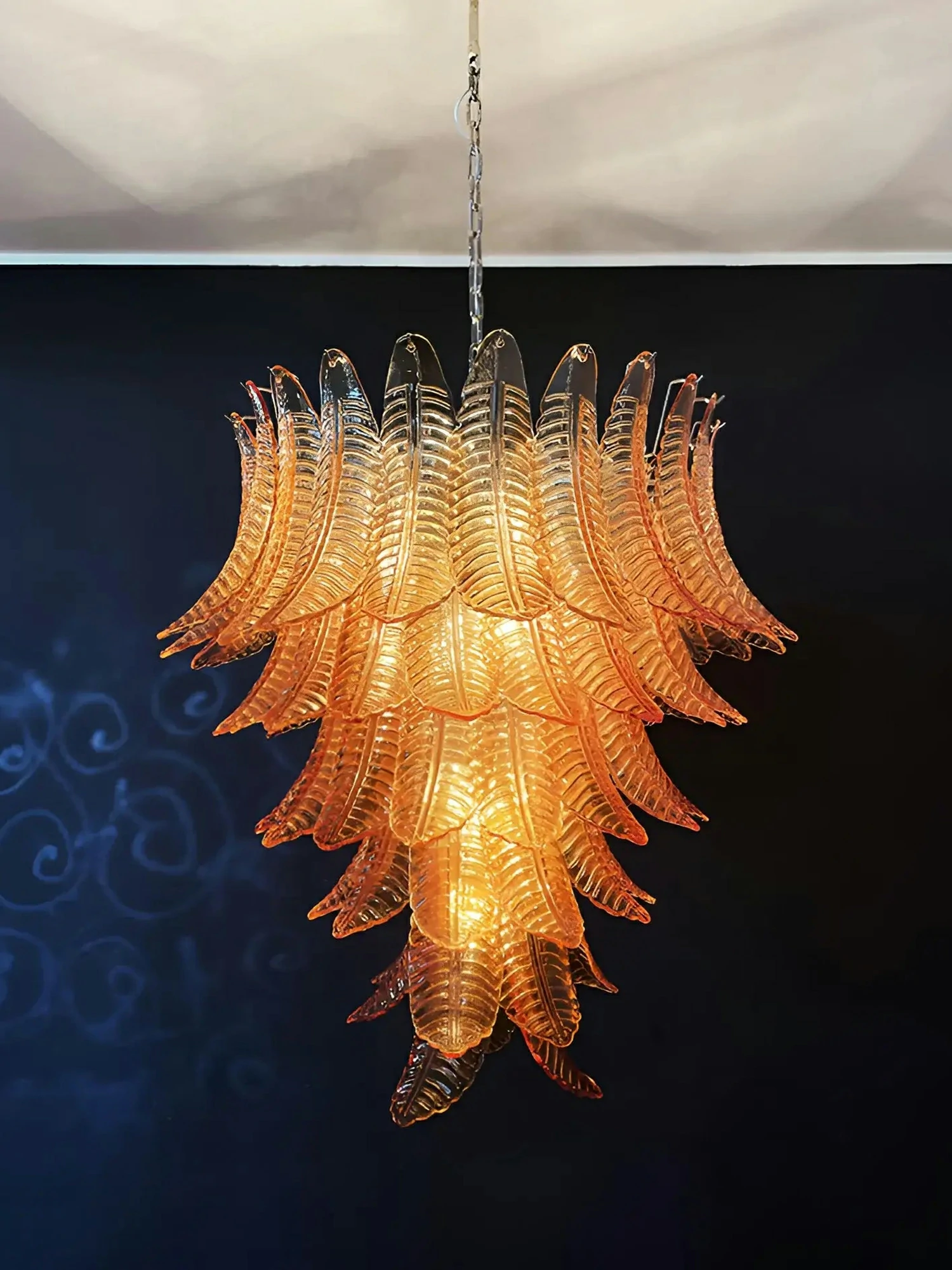 Amber Leaf Cascade Chandelier - Image 8