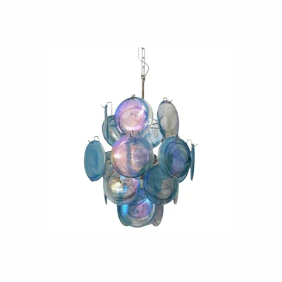 Blue Disc Glass Chandelier