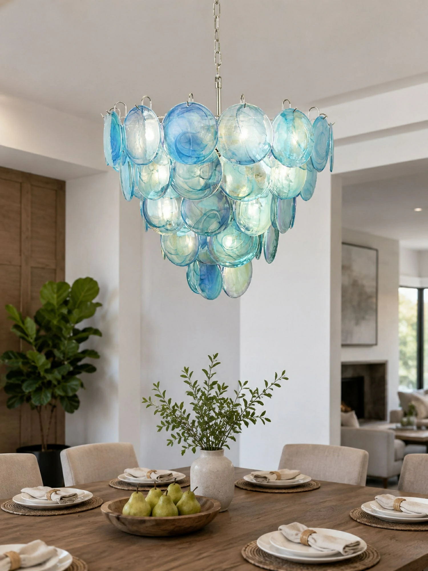Glass Disc Iridescent Chandelier - Image 25