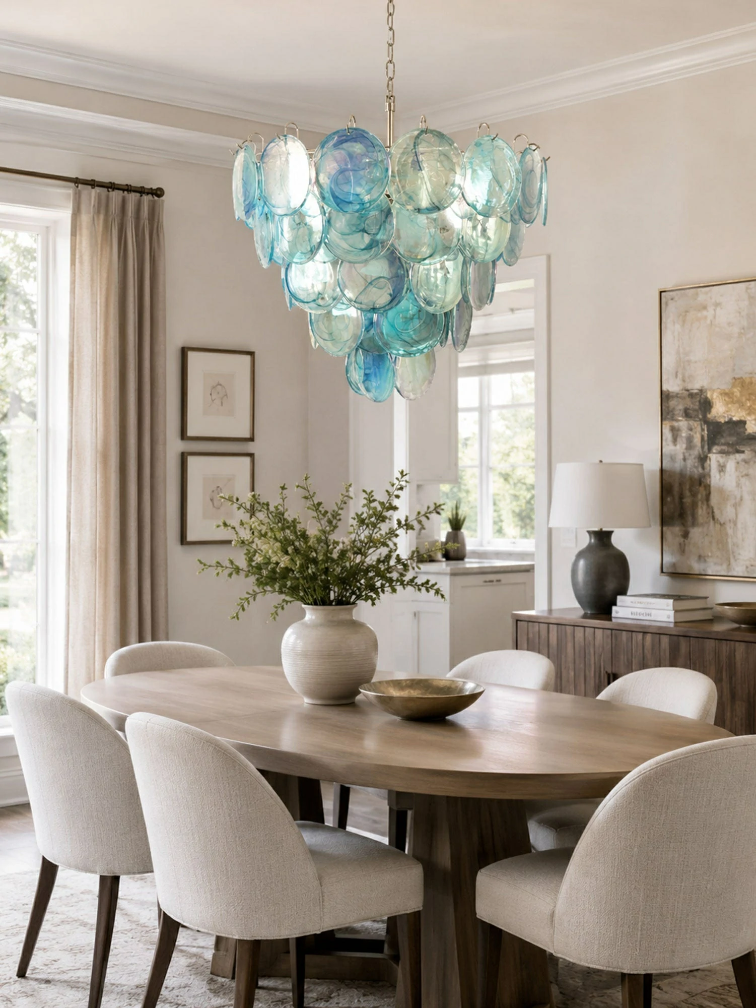 Glass Disc Iridescent Chandelier - Image 24