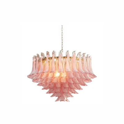 Blush Pink Glass Chandelier