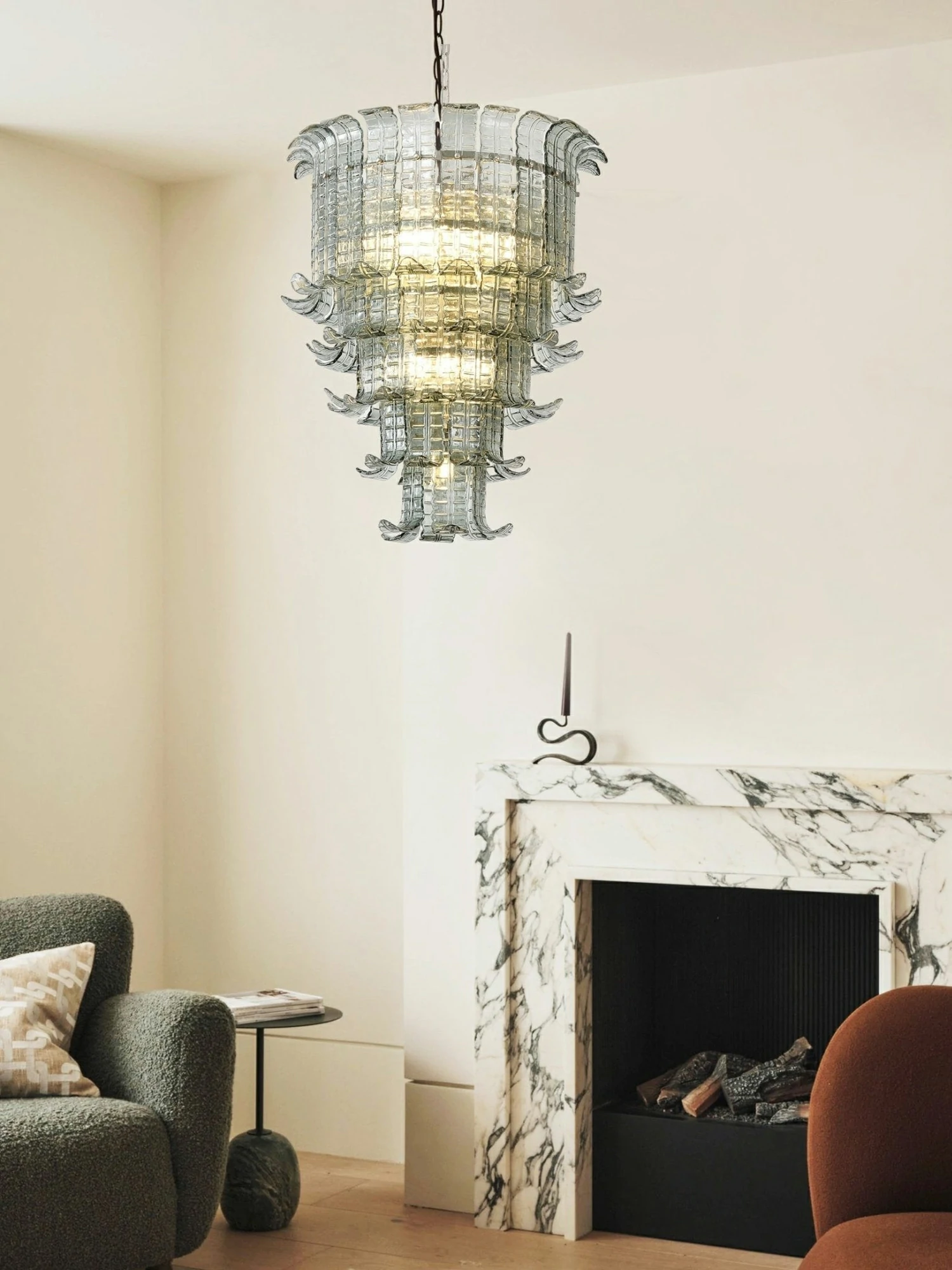 Cascade Glass Green Chandelier - Image 14