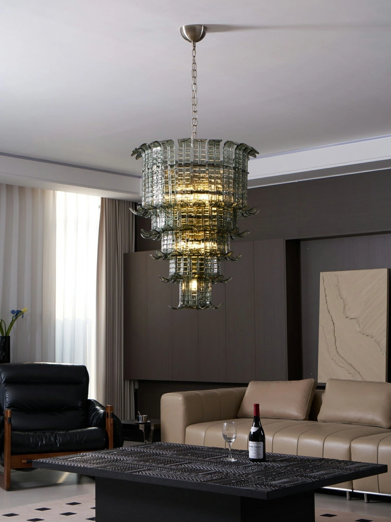 Cascade Glass Green Chandelier - Image 12