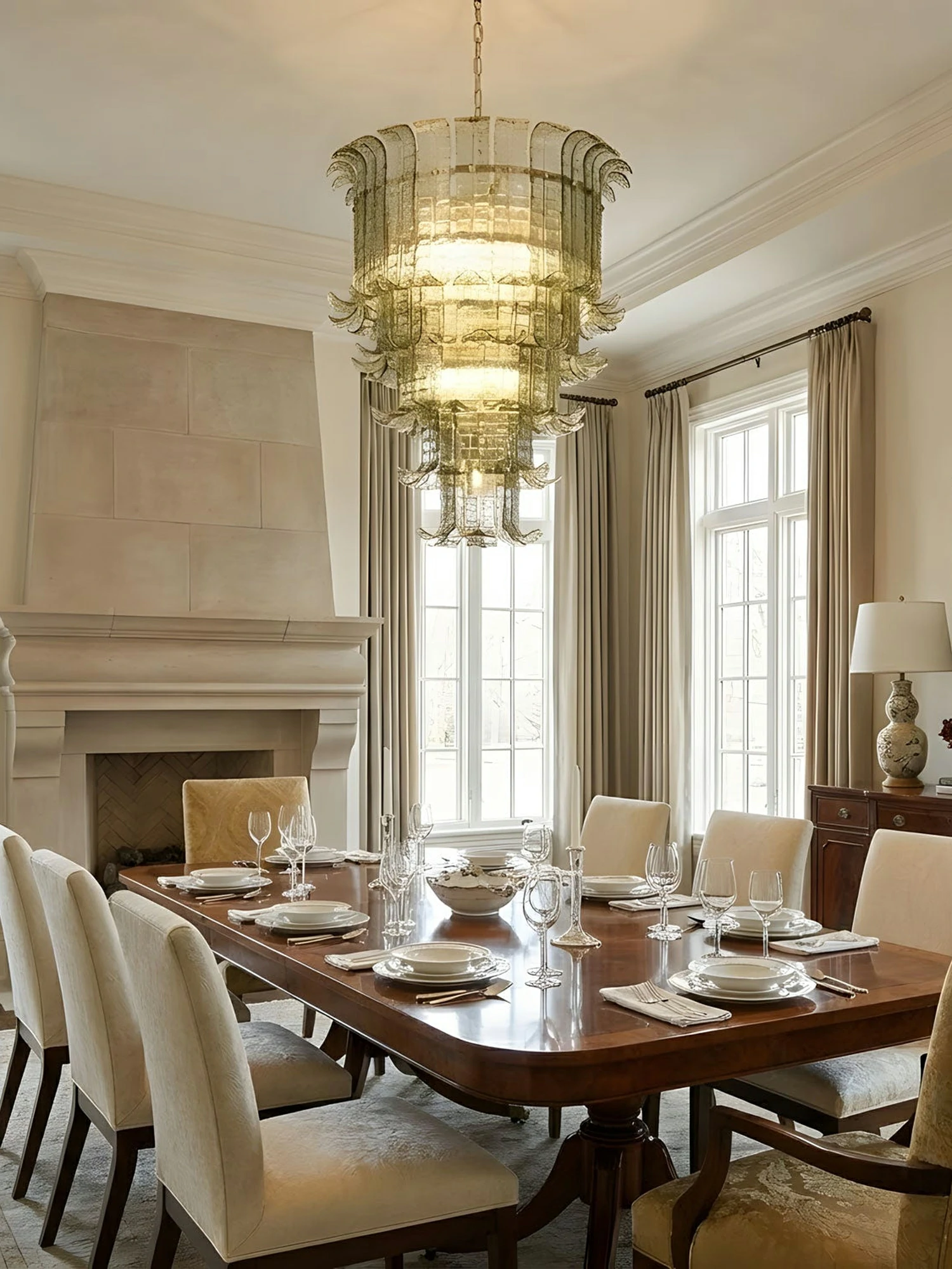 Cascade Glass Green Chandelier - Image 13