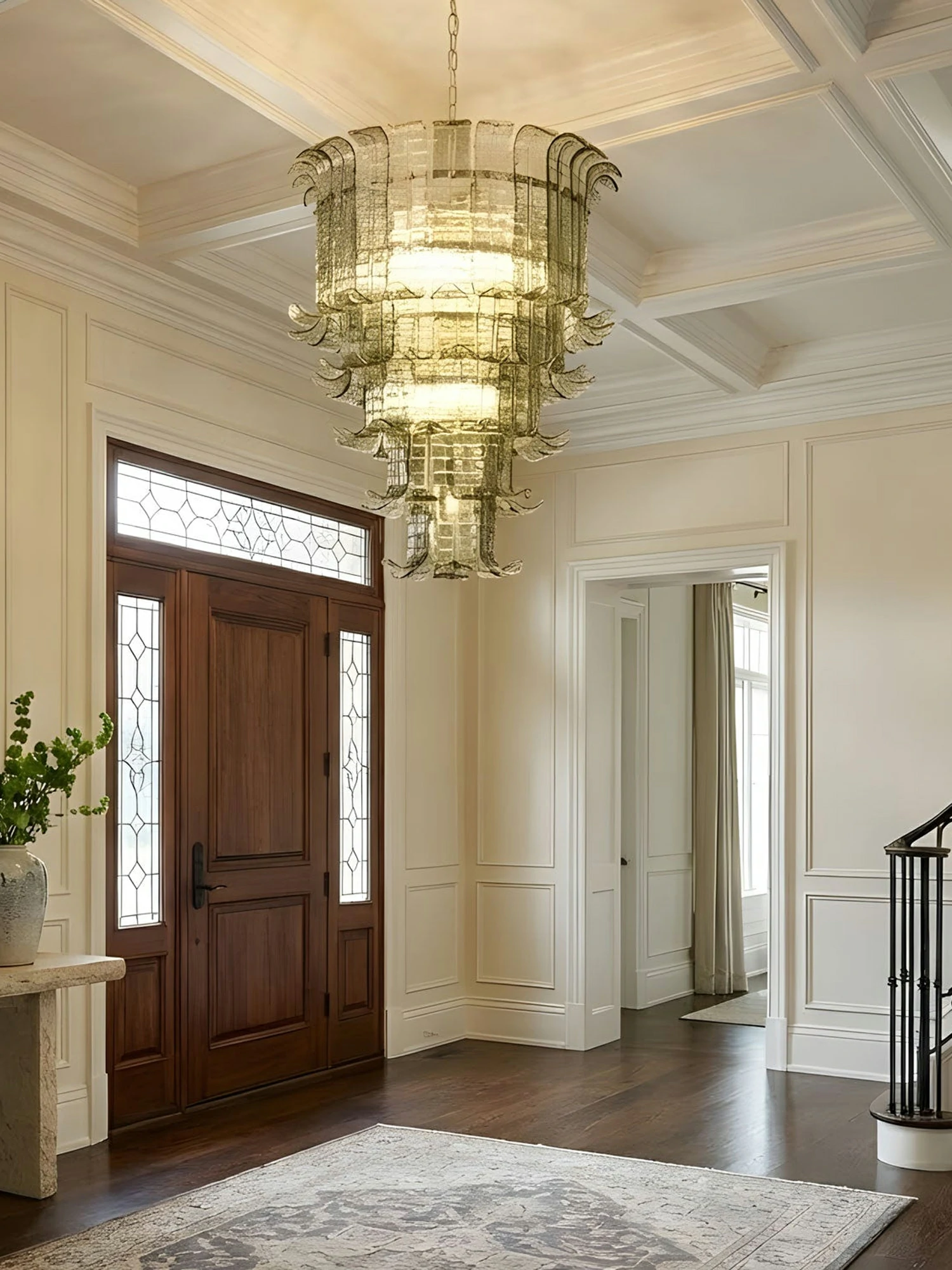 Cascade Glass Green Chandelier - Image 15