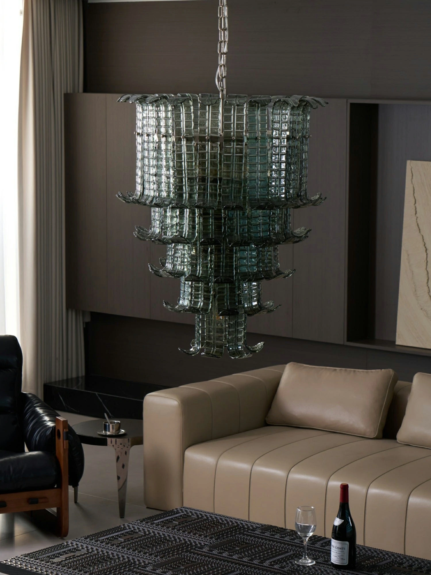 Cascade Glass Green Chandelier - Image 19