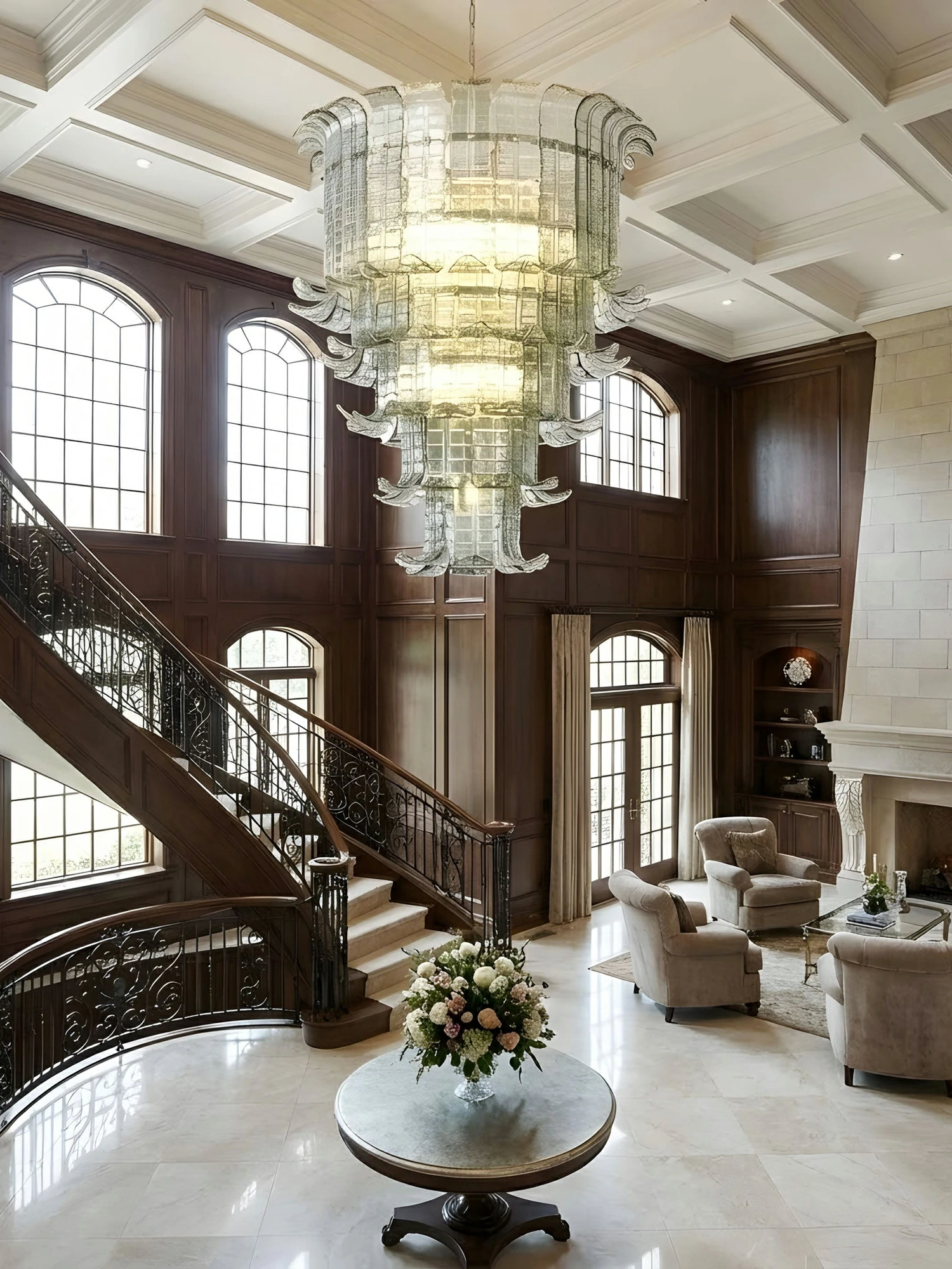Cascade Glass Green Chandelier - Image 17