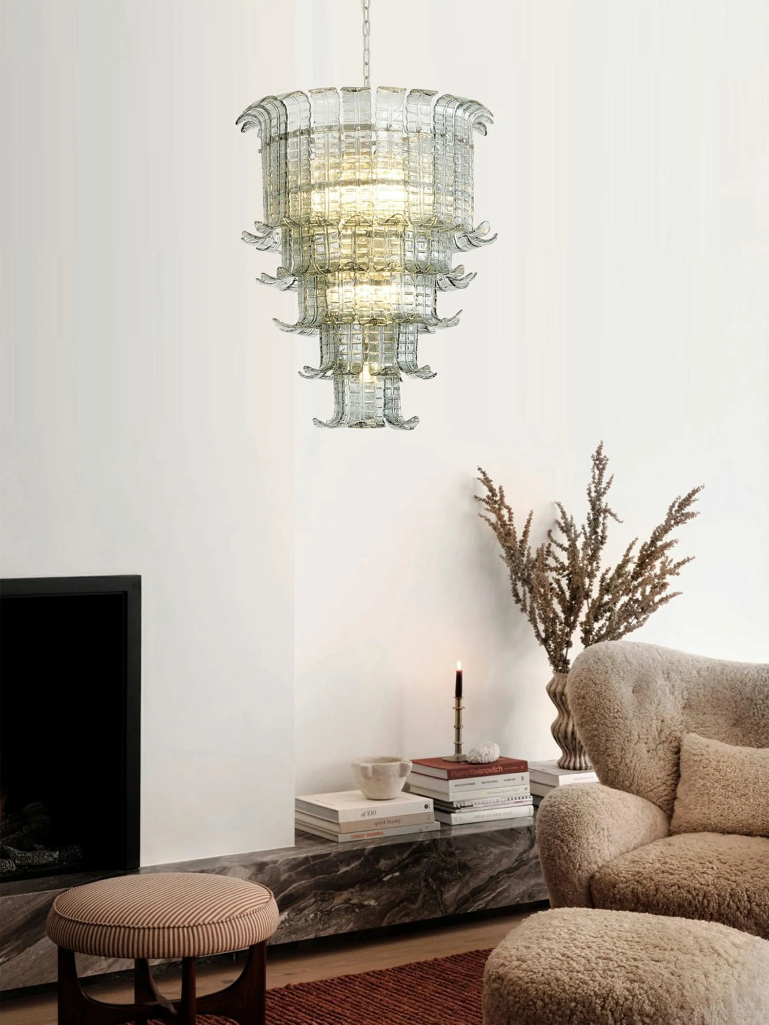 Cascade Glass Green Chandelier - Image 7