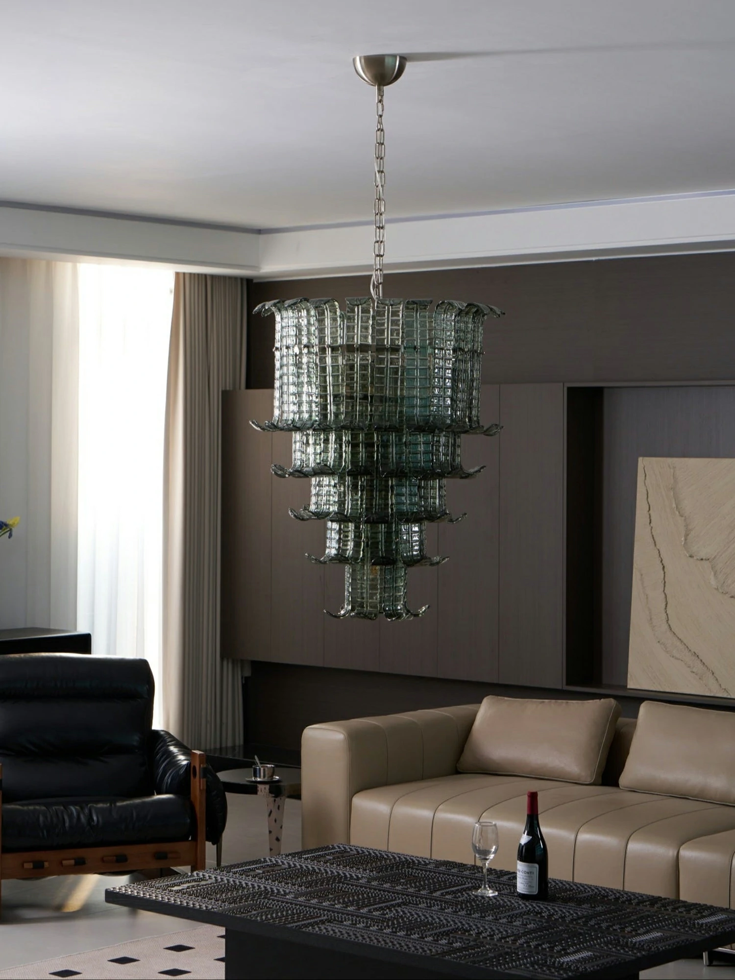 Cascade Glass Green Chandelier - Image 10