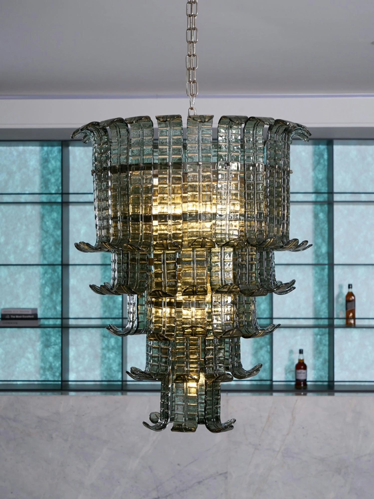 Cascade Glass Green Chandelier - Image 20
