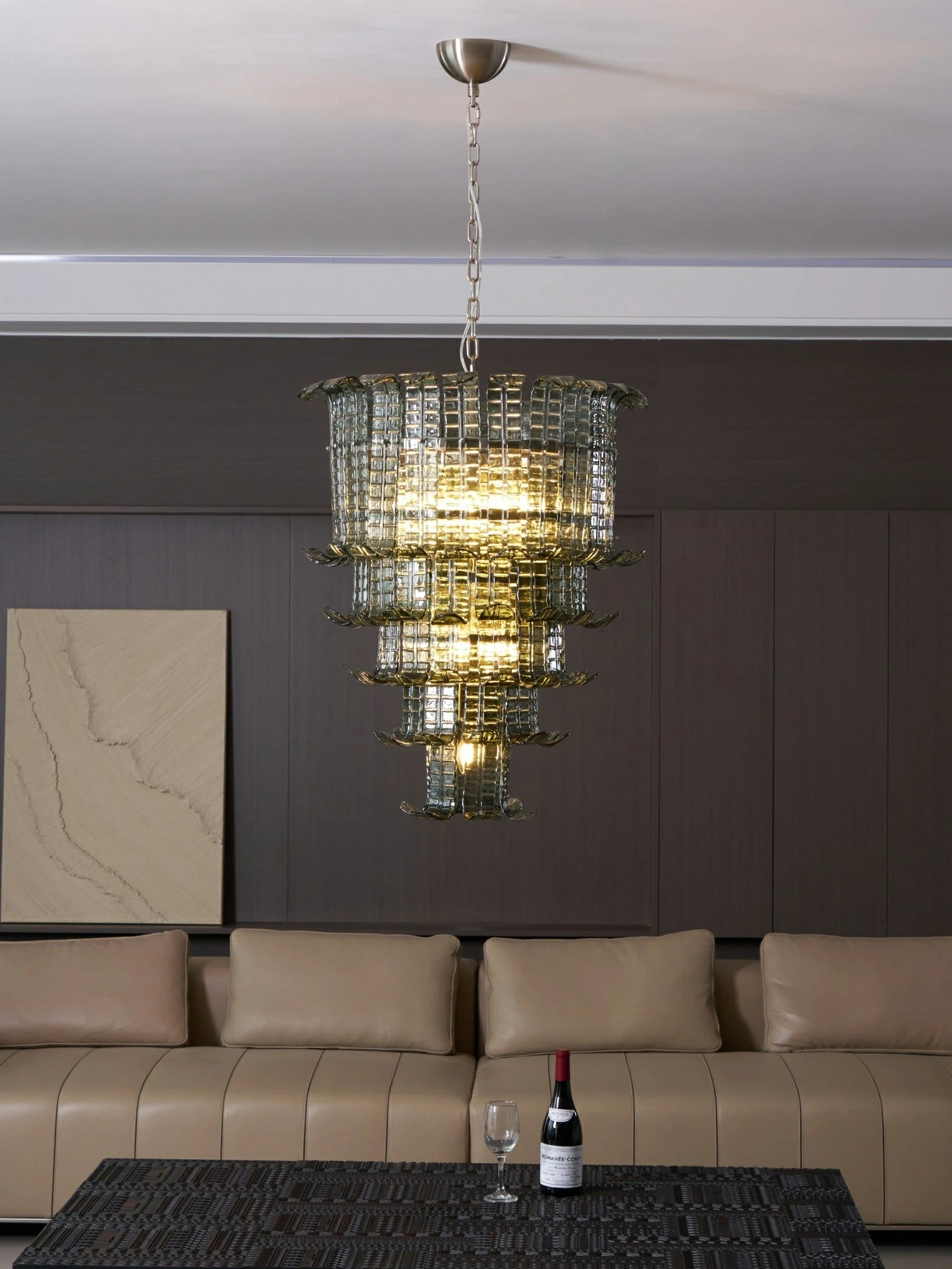 Cascade Glass Green Chandelier - Image 11