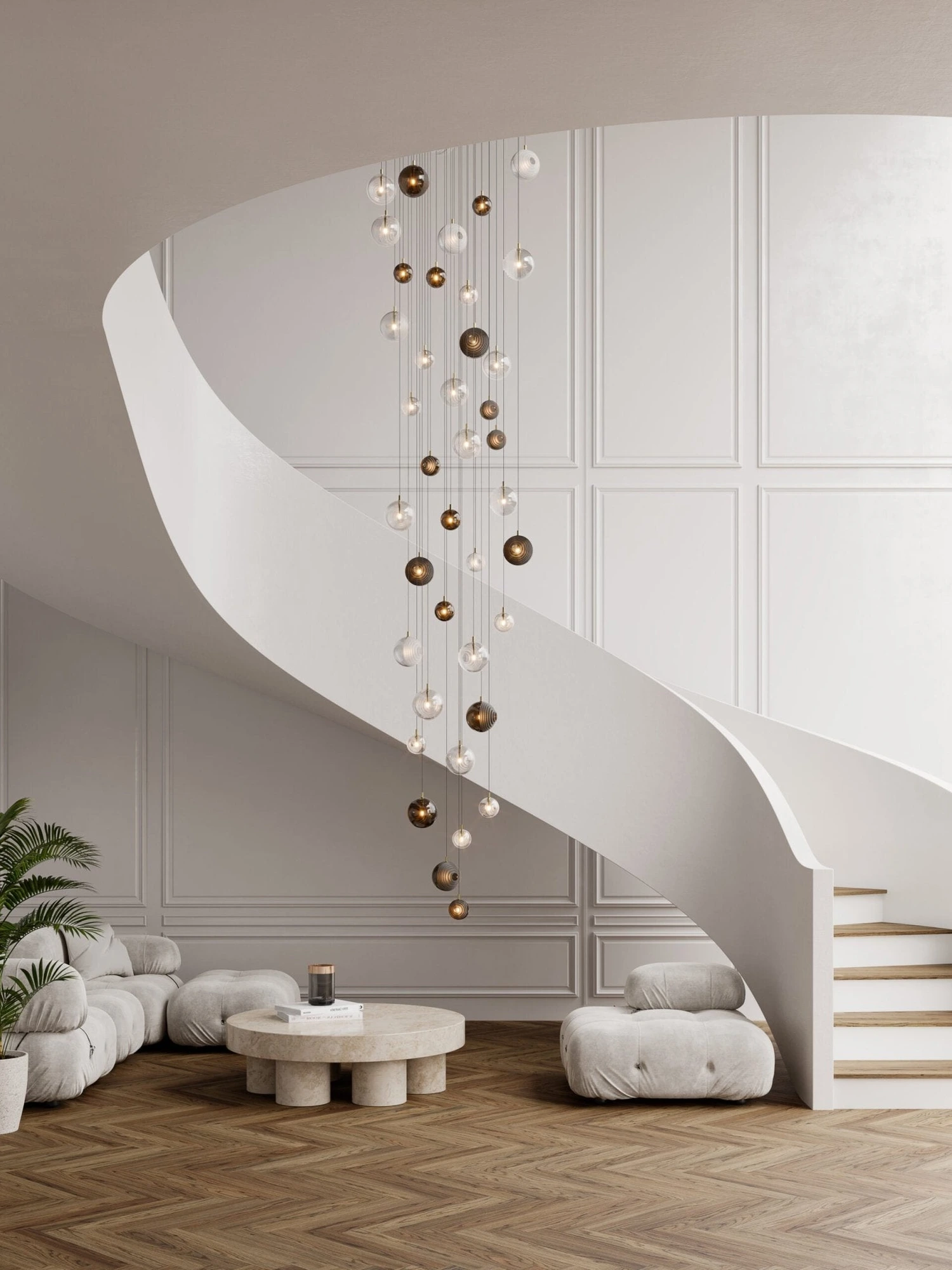 Cosmic Sphere Cascade Chandelier - Image 4
