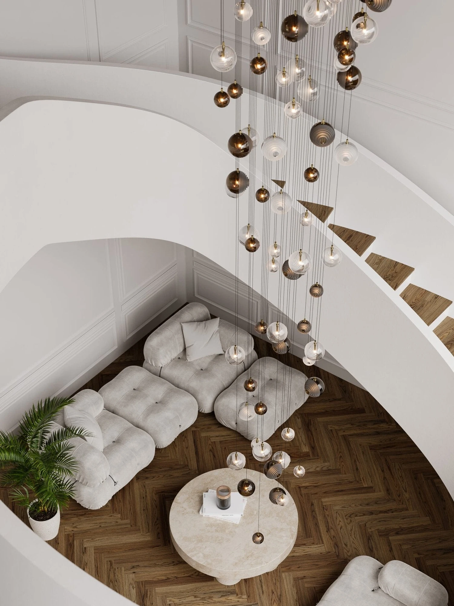 Cosmic Sphere Cascade Chandelier - Image 5