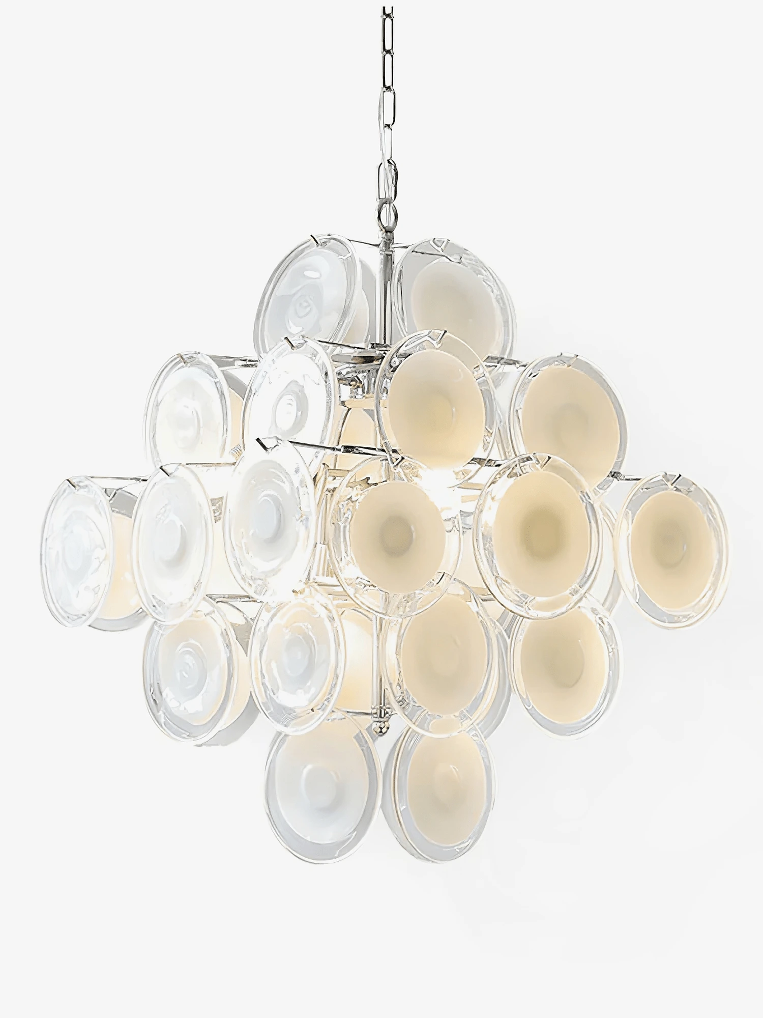 Disc White Glass Chandelier - Image 15