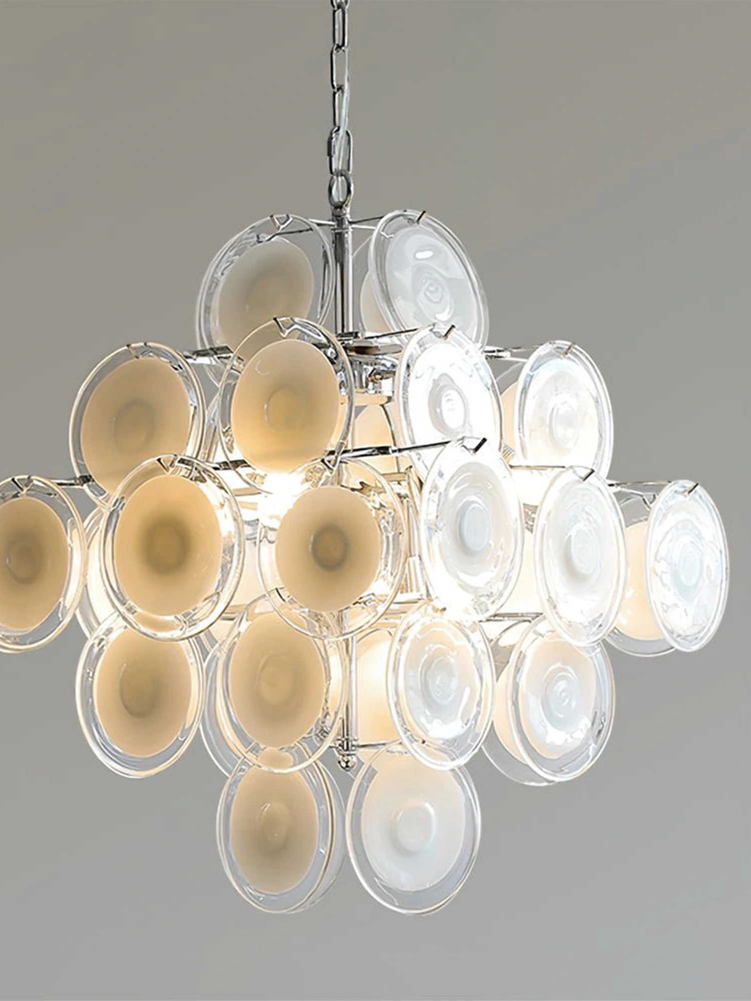 Disc White Glass Chandelier - Image 12
