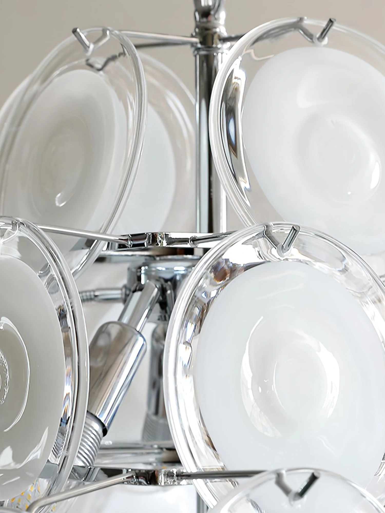 Disc White Glass Chandelier - Image 18