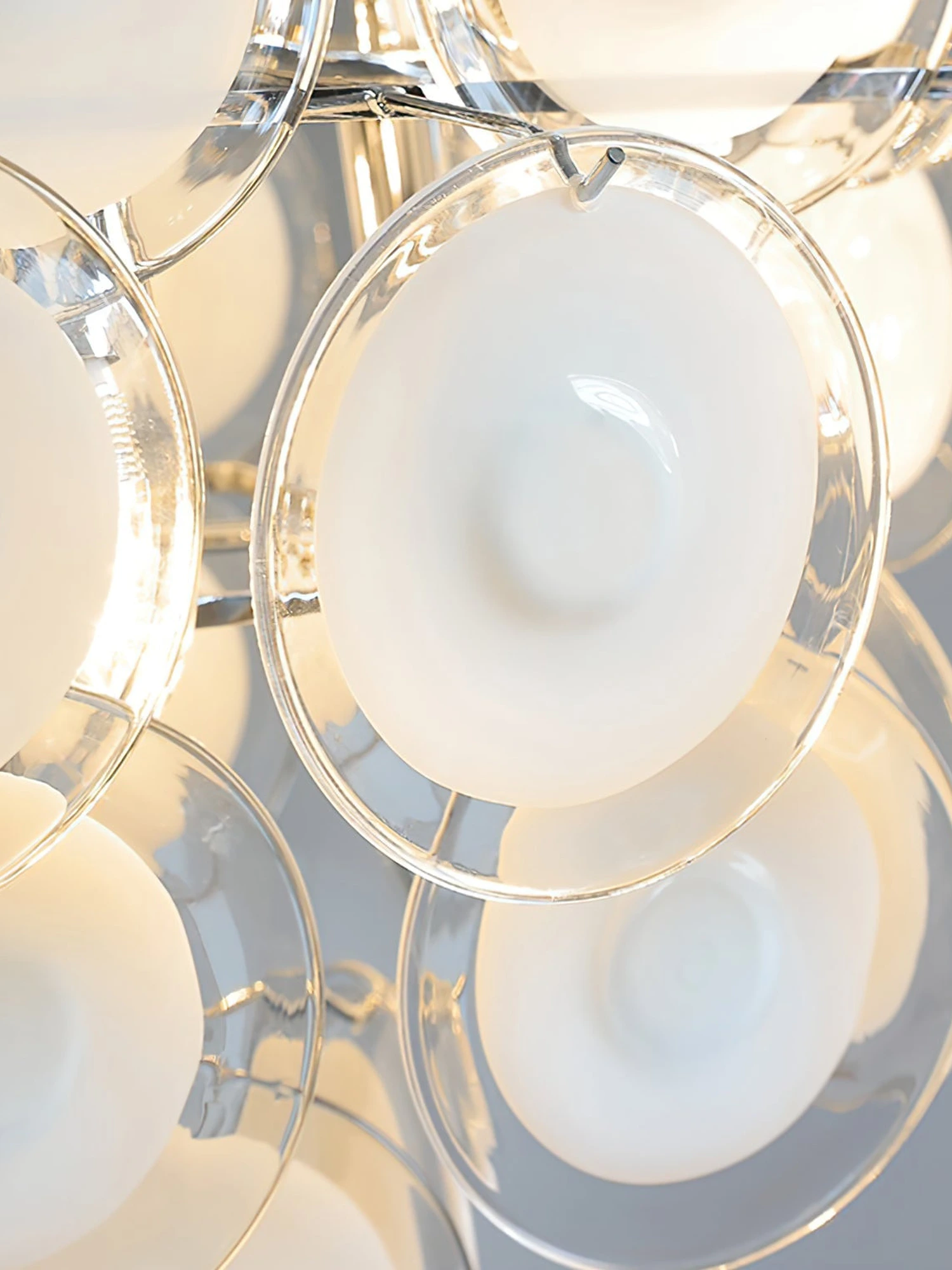 Disc White Glass Chandelier - Image 16