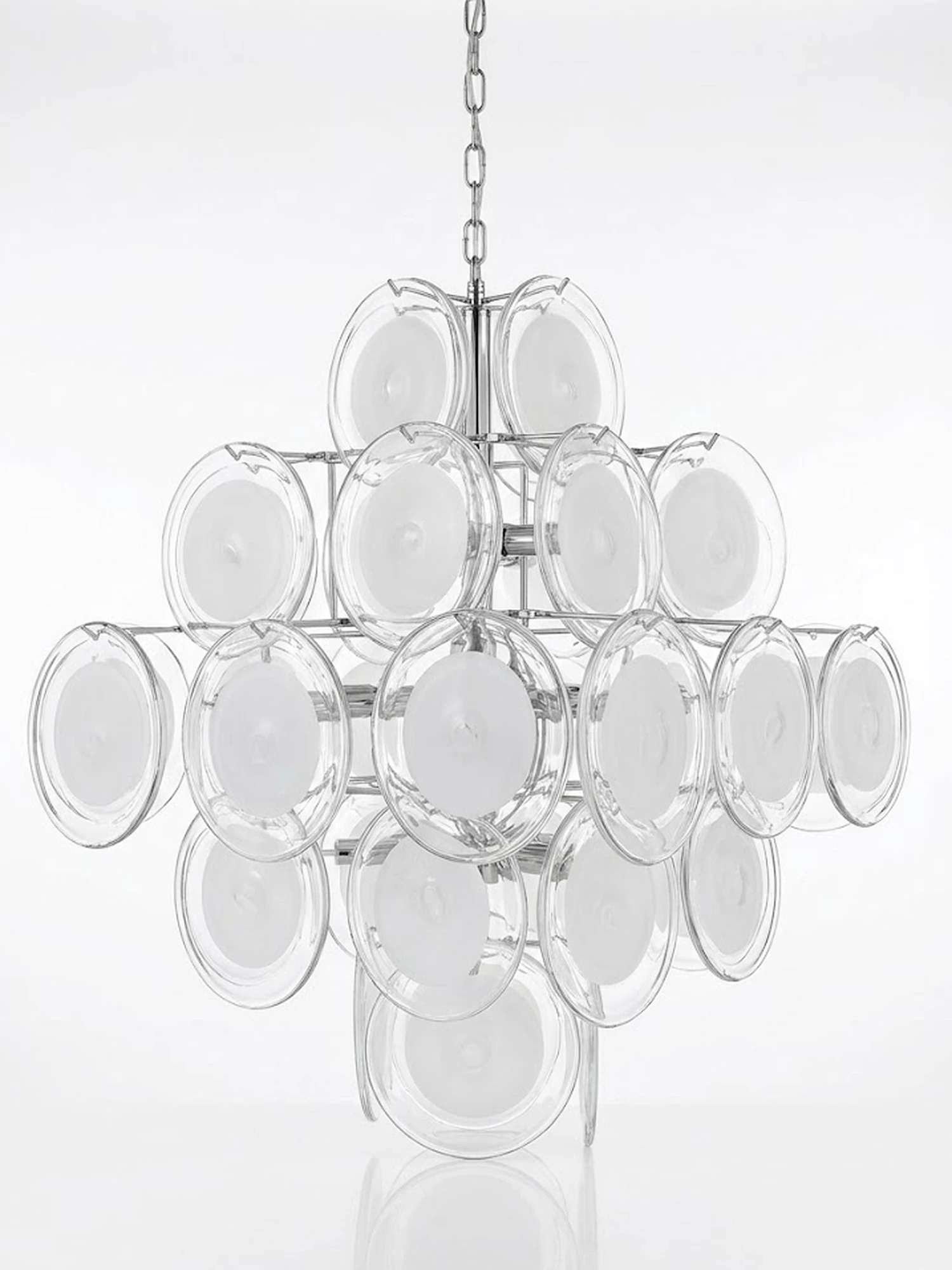 Disc White Glass Chandelier - Image 17