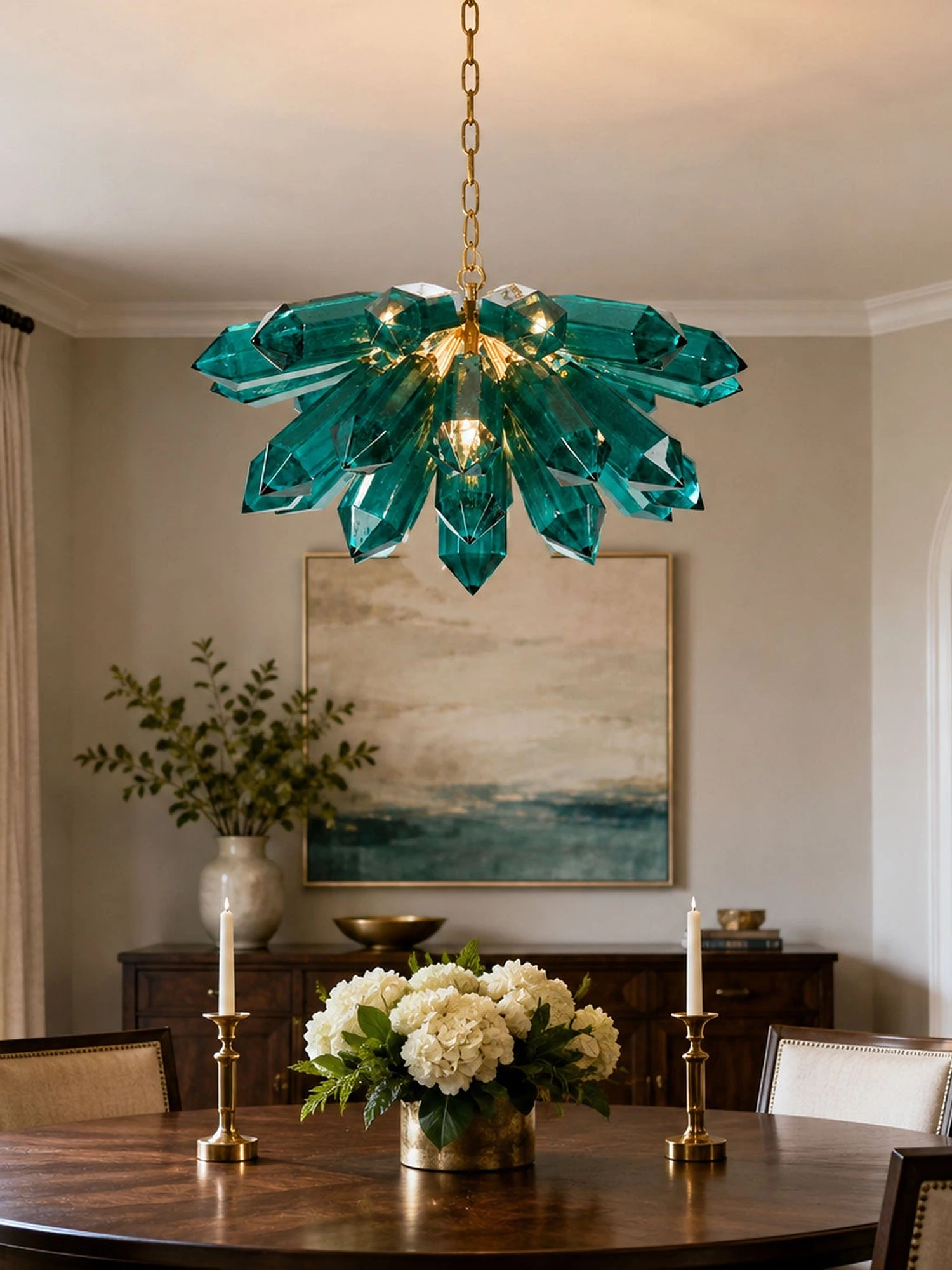 Emerald Crystal Chandelier - Image 4