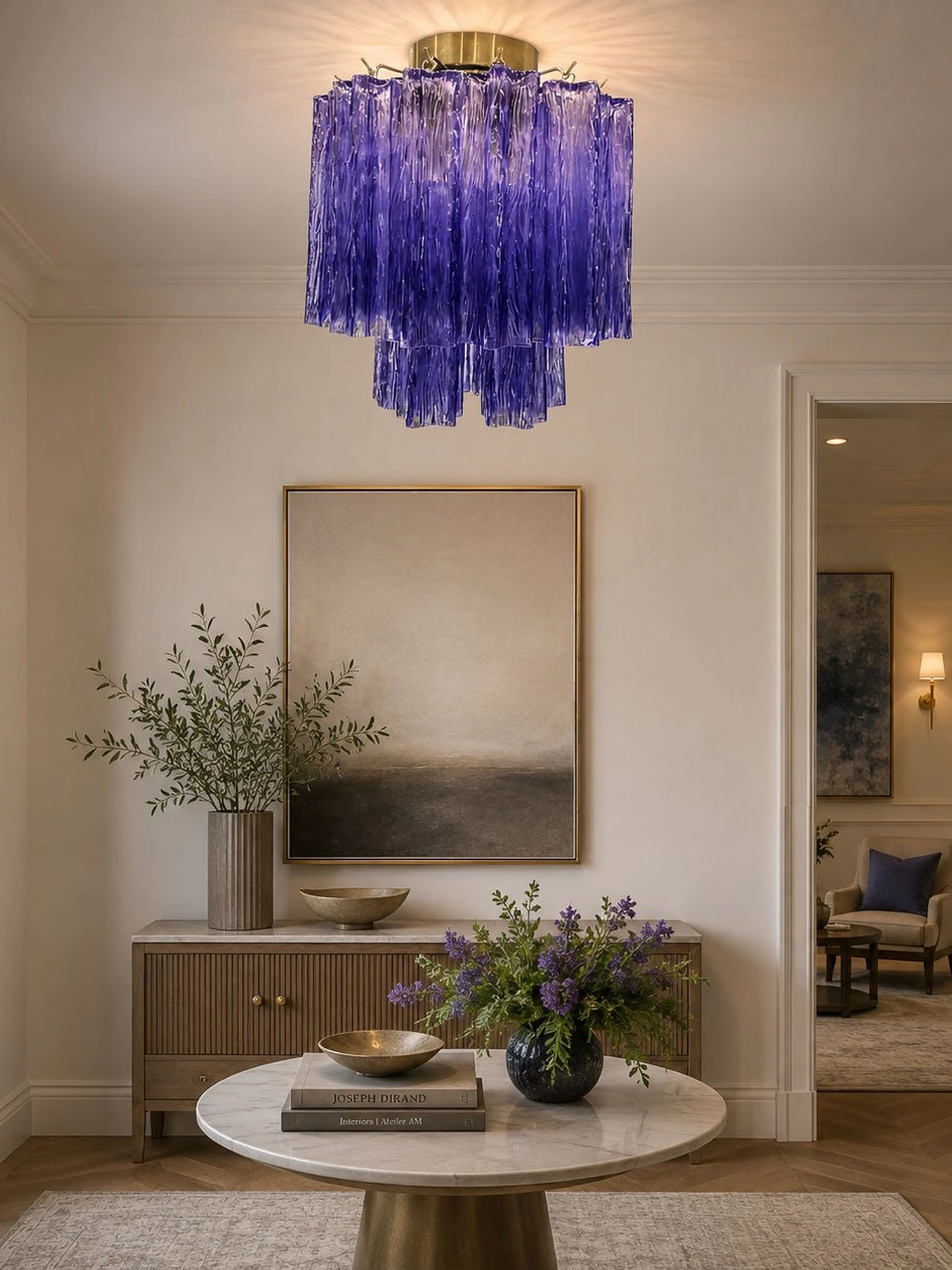Fiora Purple Glass Ceiling Lamp - Image 13