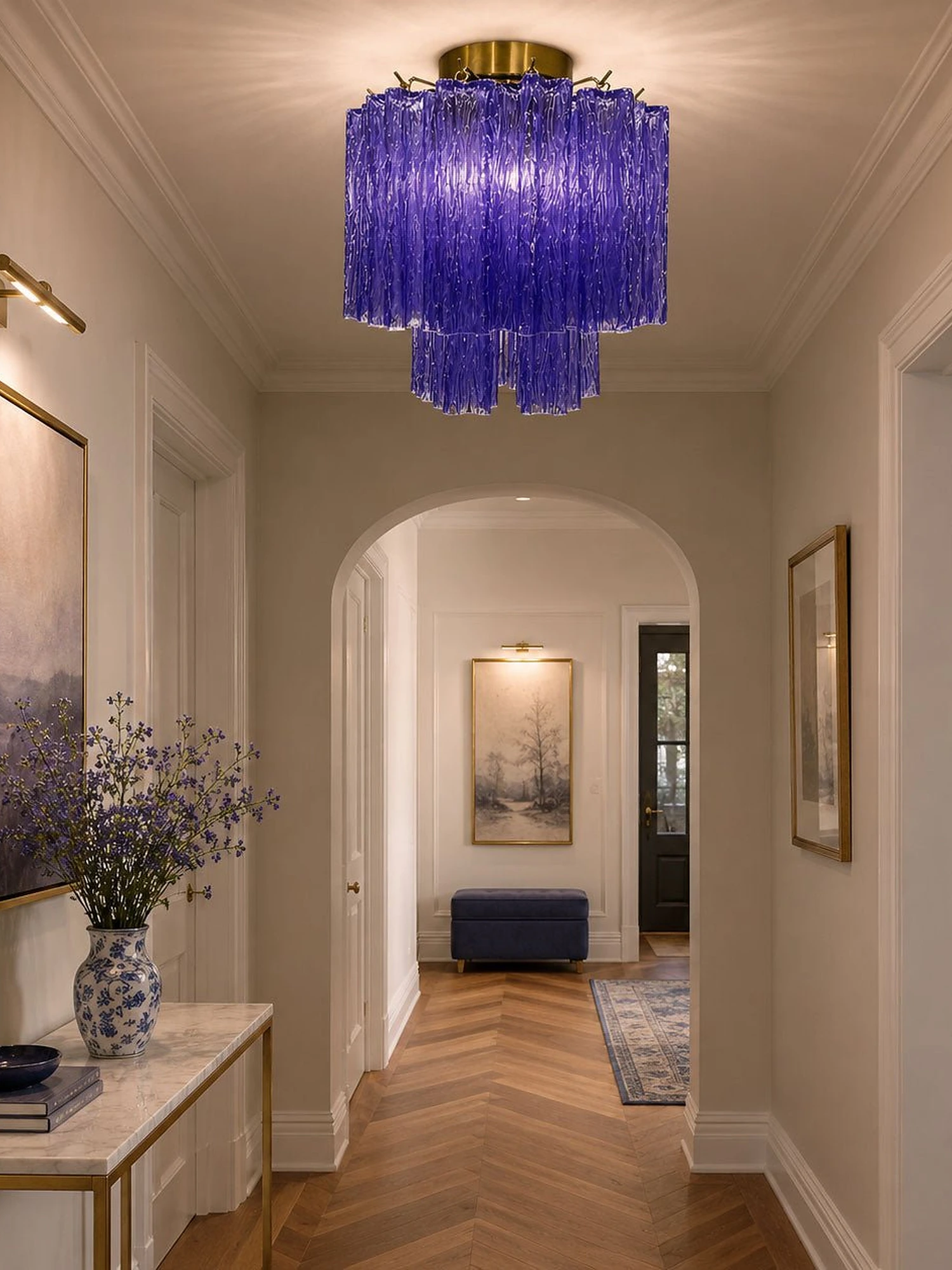 Fiora Purple Glass Ceiling Lamp - Image 10
