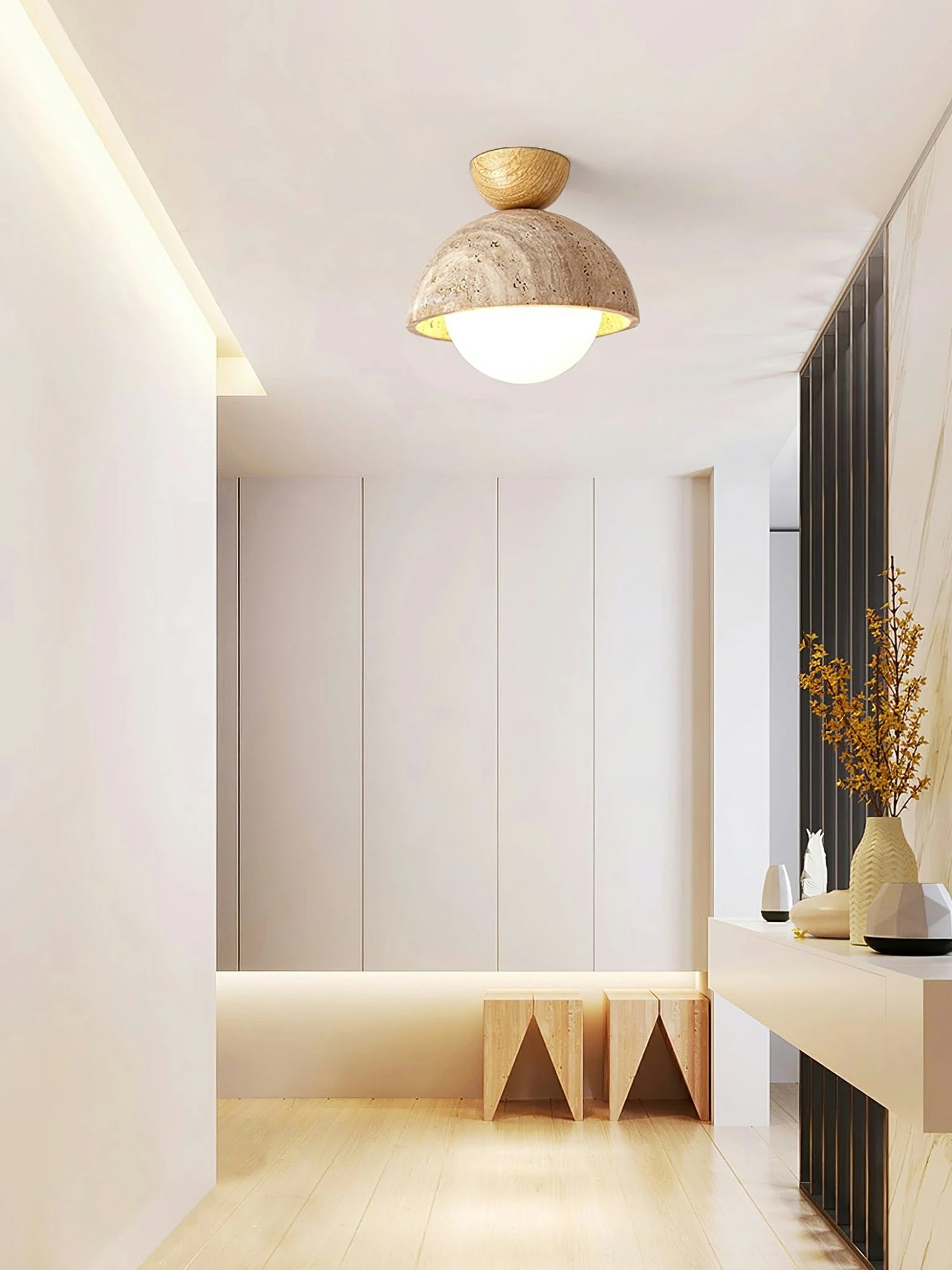 Flore Travertine Bud Ceiling Light - Image 2